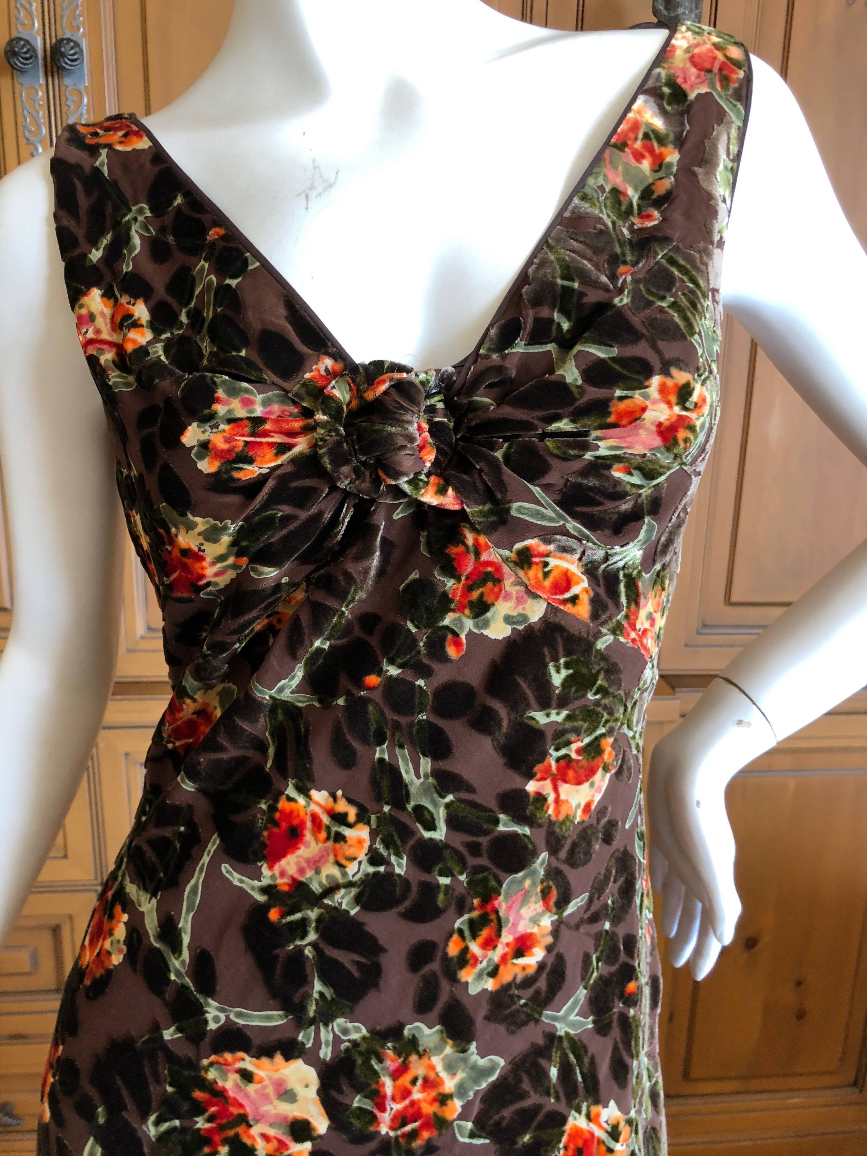Women's John Galliano Vintage Floral Devore Velvet Cocktail Dress For Sale