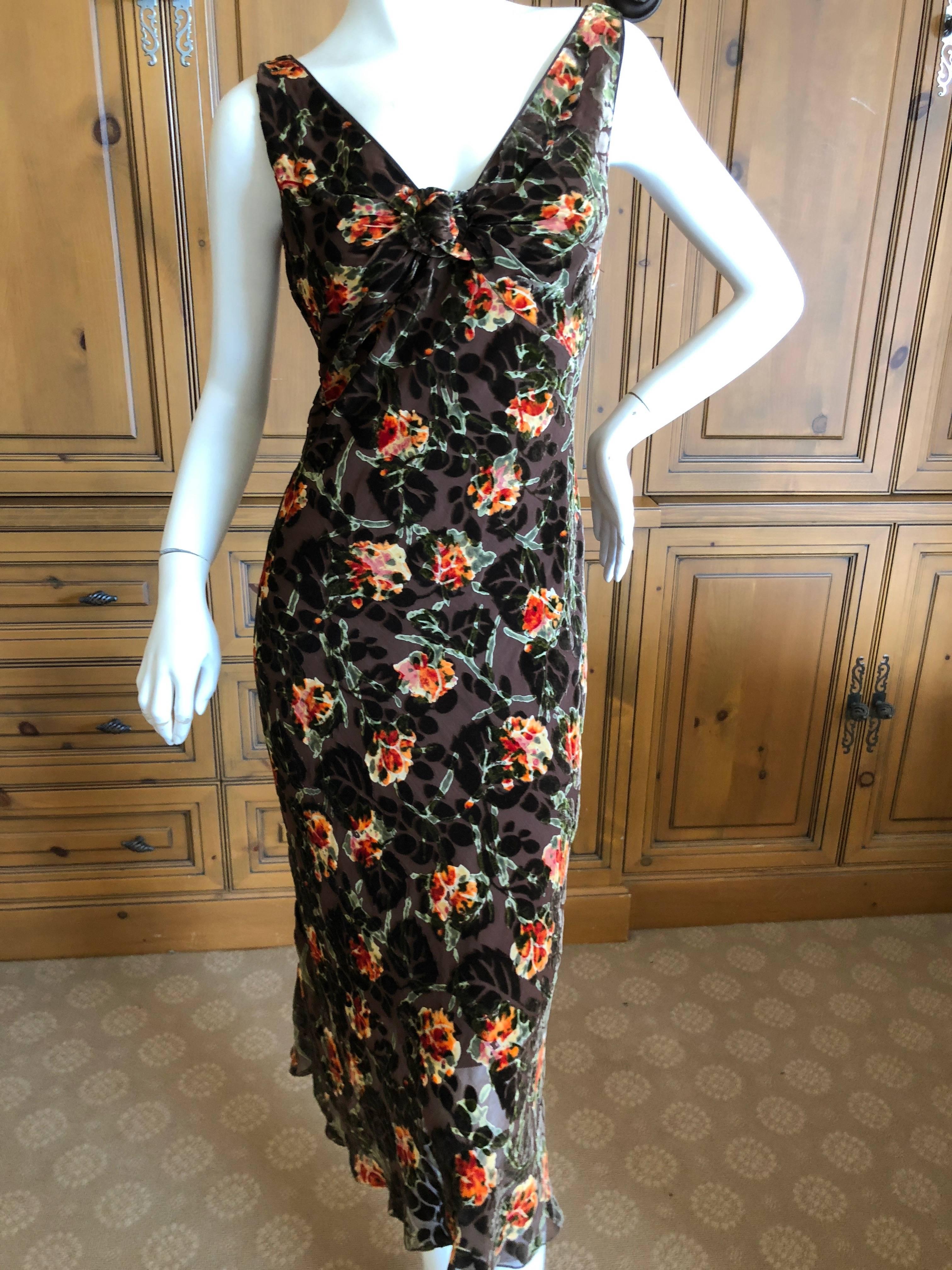John Galliano Vintage Floral Devore Velvet Cocktail Dress For Sale 1