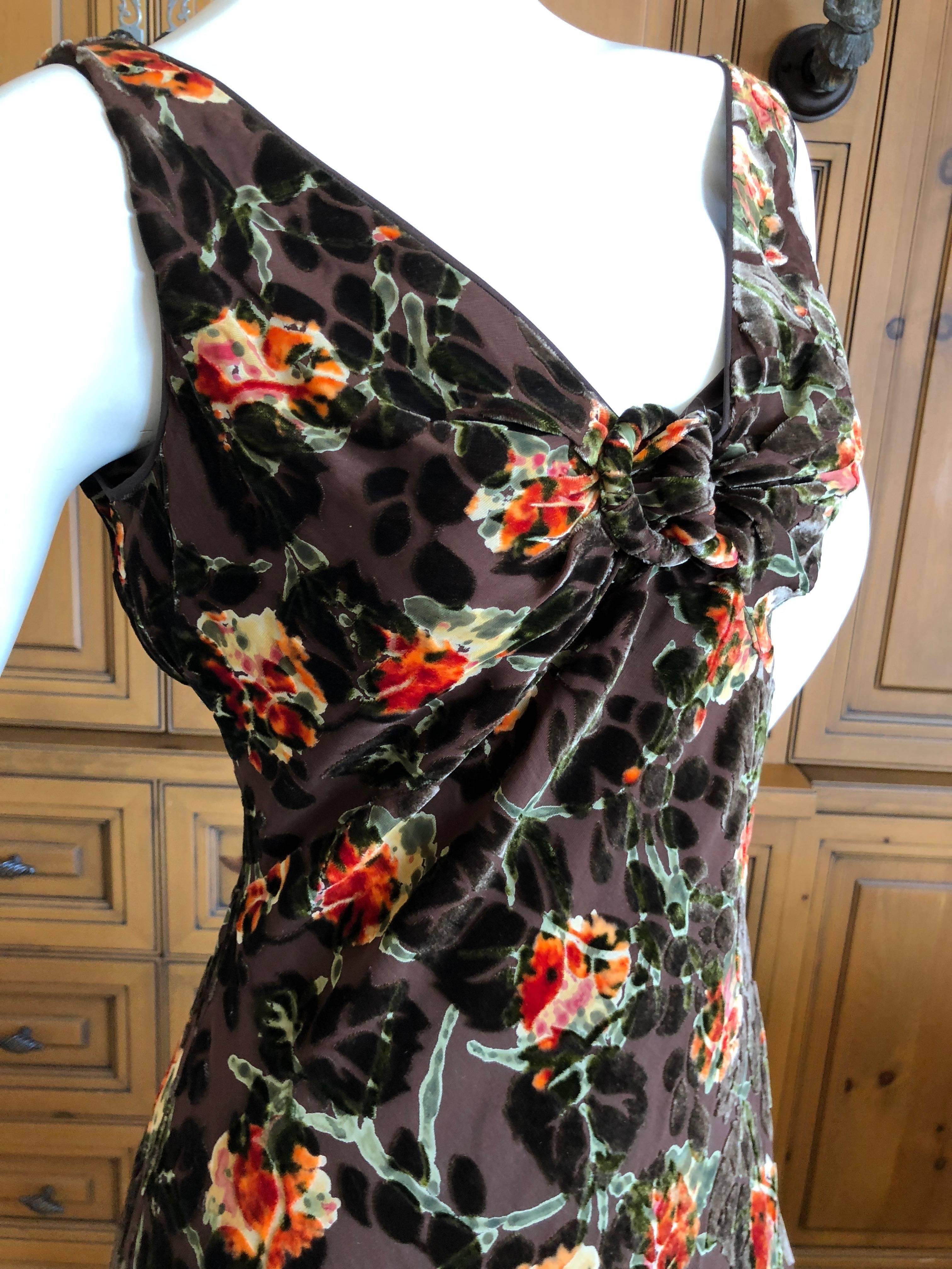 John Galliano Vintage Floral Devore Velvet Cocktail Dress For Sale 2