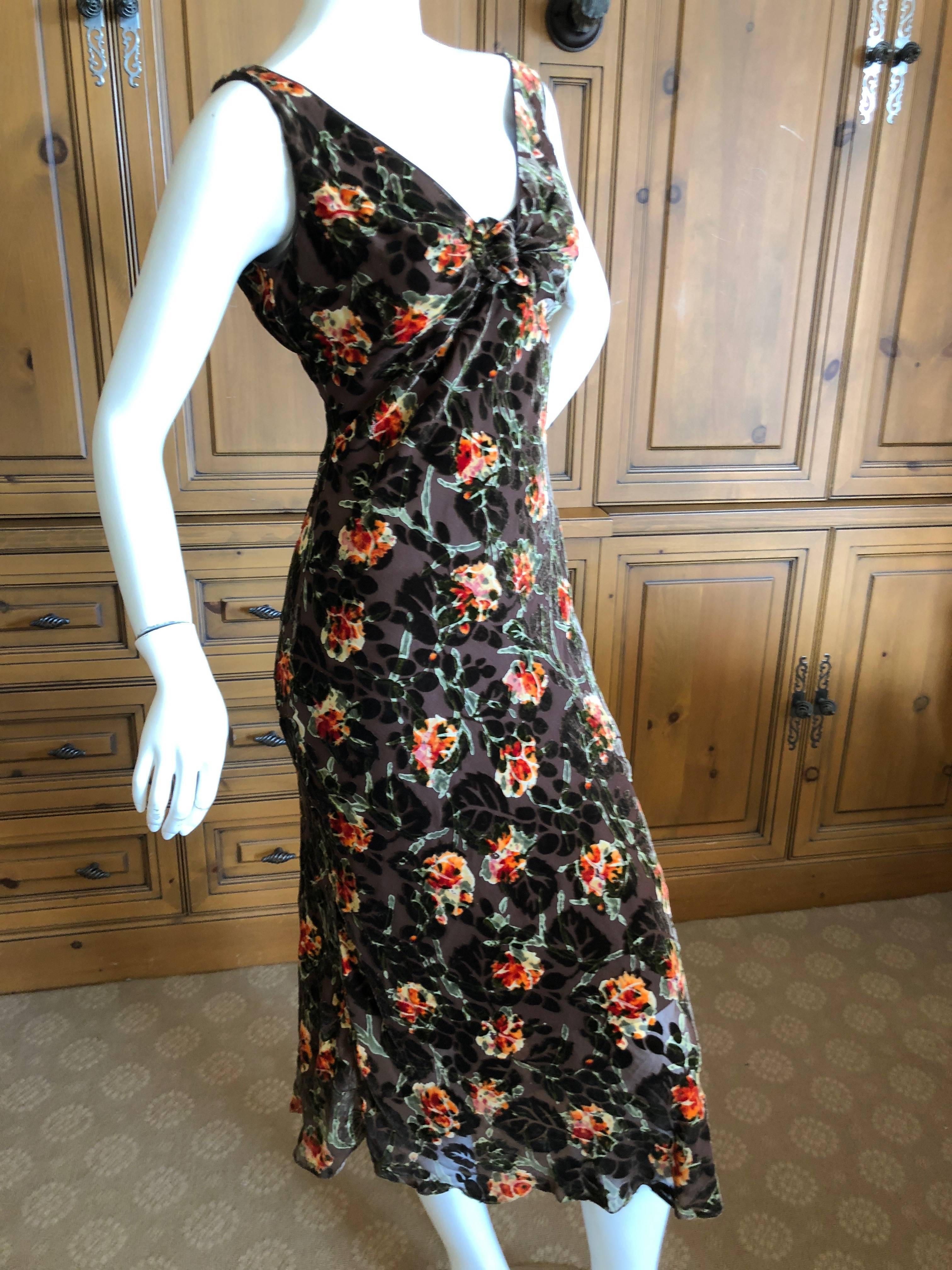 John Galliano Vintage Floral Devore Velvet Cocktail Dress For Sale 3