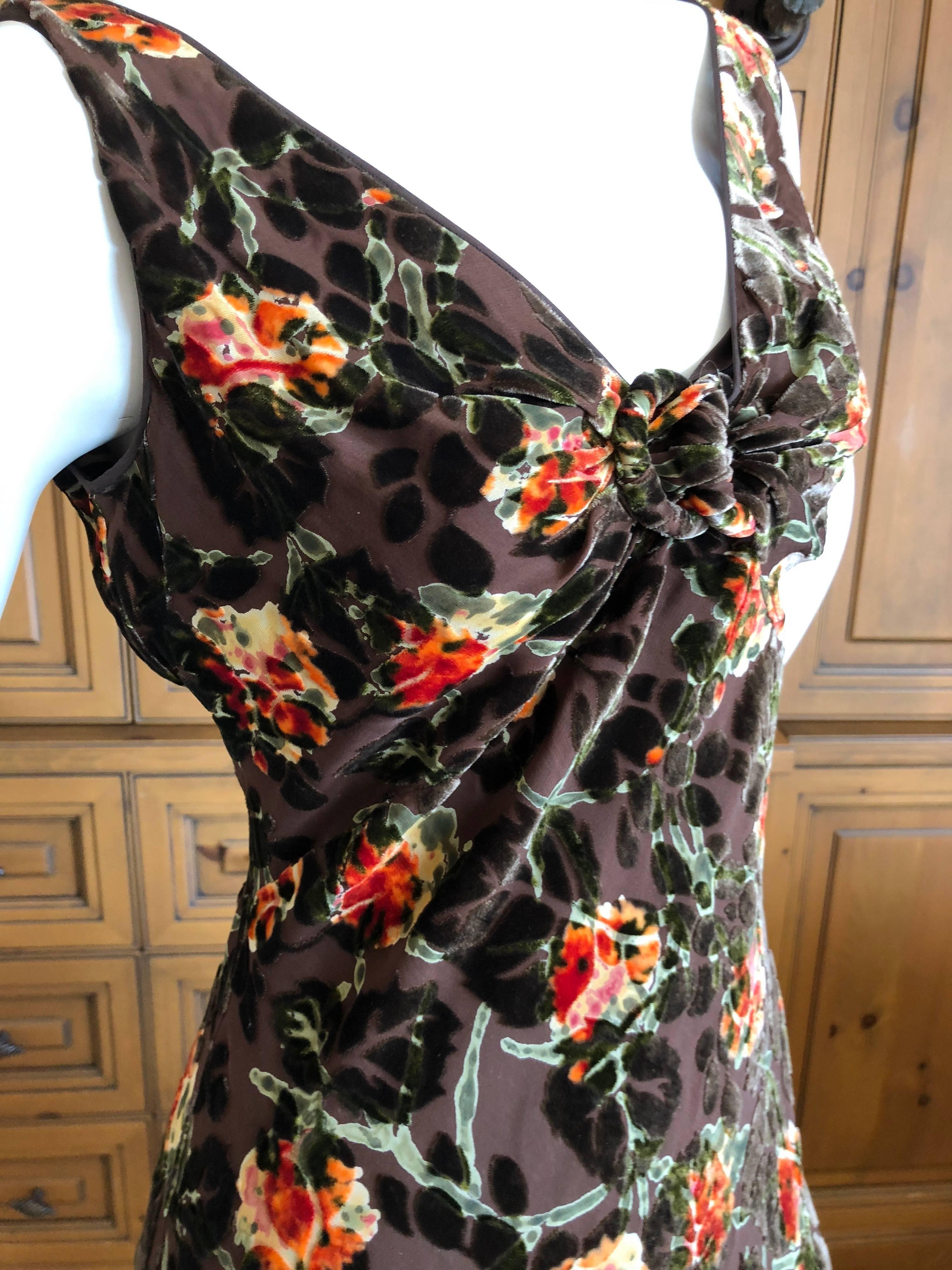 John Galliano Vintage Floral Devore Velvet Cocktail Dress For Sale 4