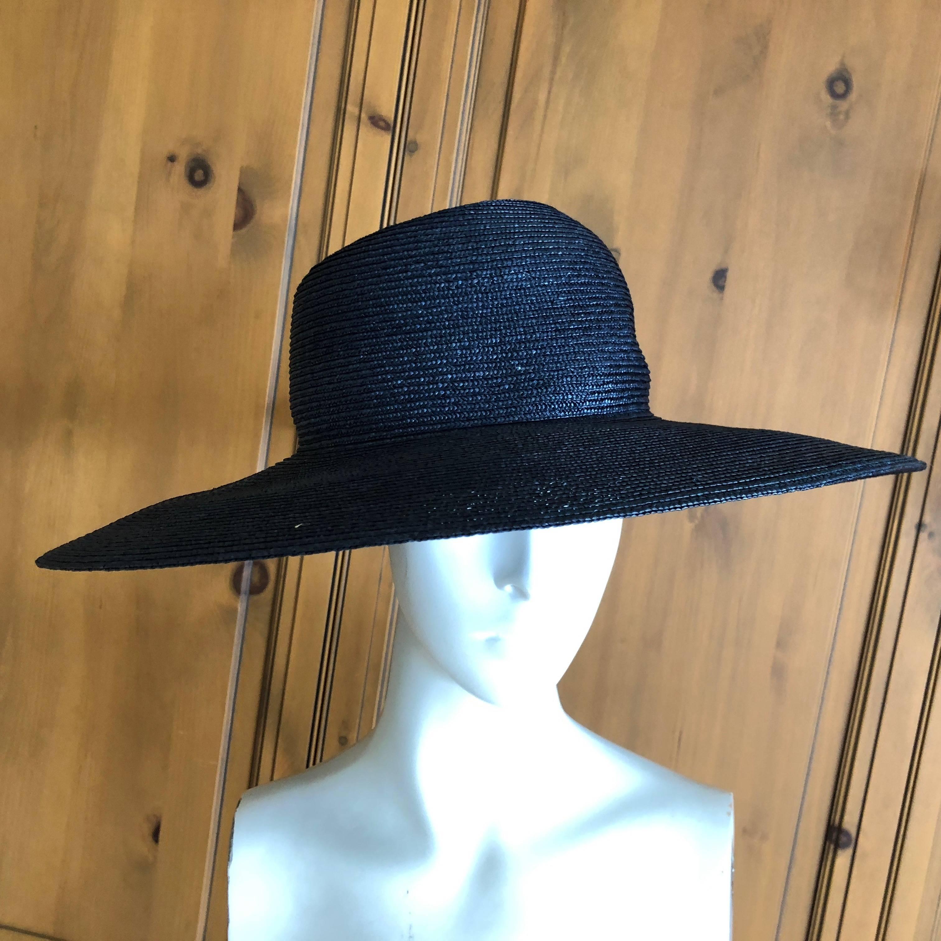 Women's or Men's Yohji Yamamoto Vintage Wide Brim Straw Portrait Hat For Sale