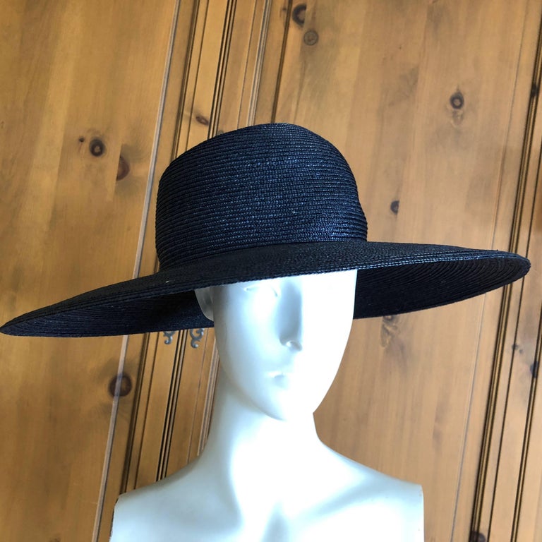 Yohji Yamamoto Vintage Wide Brim Straw Portrait Hat For Sale at 1stDibs