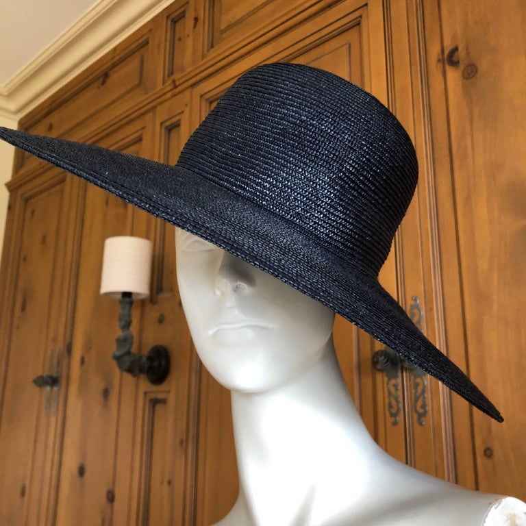 Yohji Yamamoto Vintage Wide Brim Straw Portrait Hat For Sale at 1stDibs