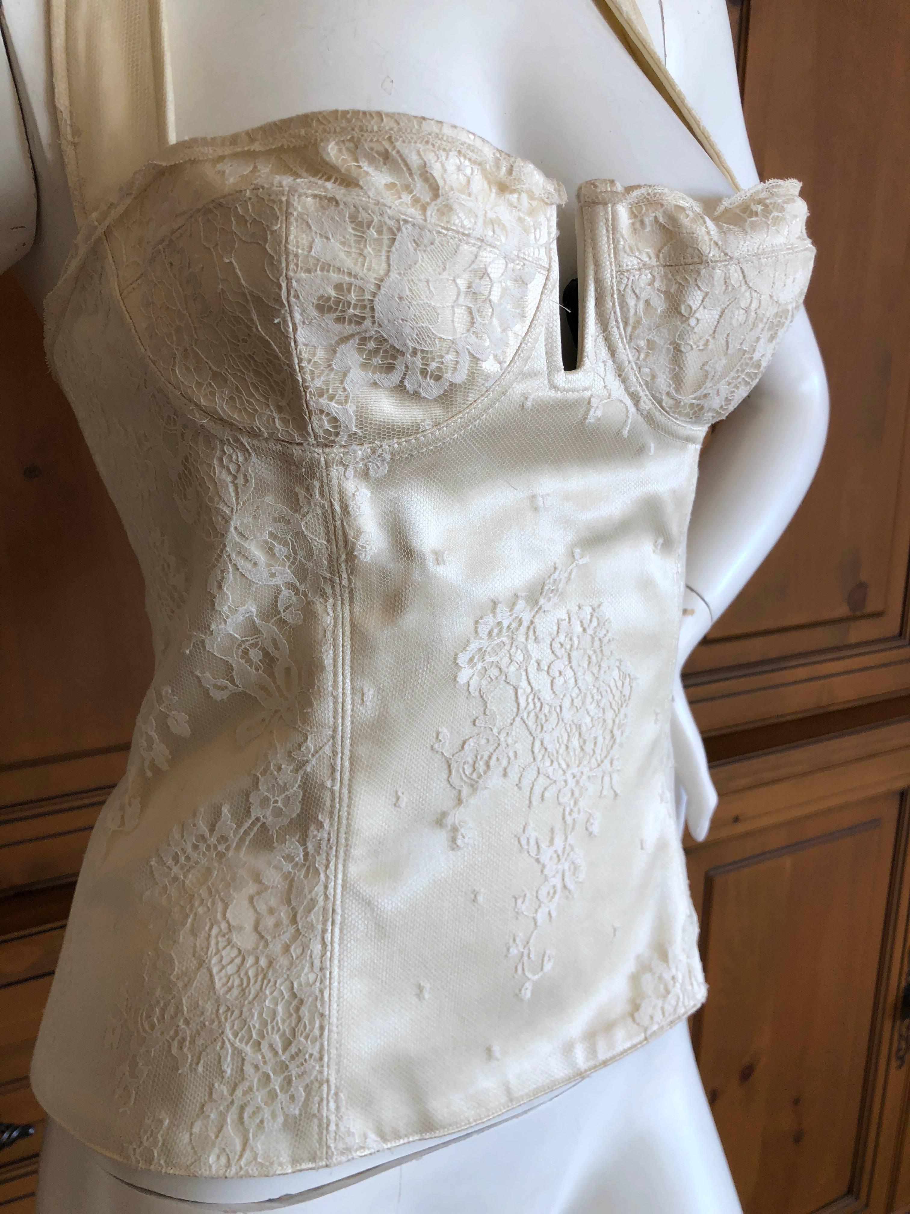 Christian Dior by John Galliano Vintage Lace Overlay Corset Bustier
Spring Summer 2004
Size 38
Bust 34