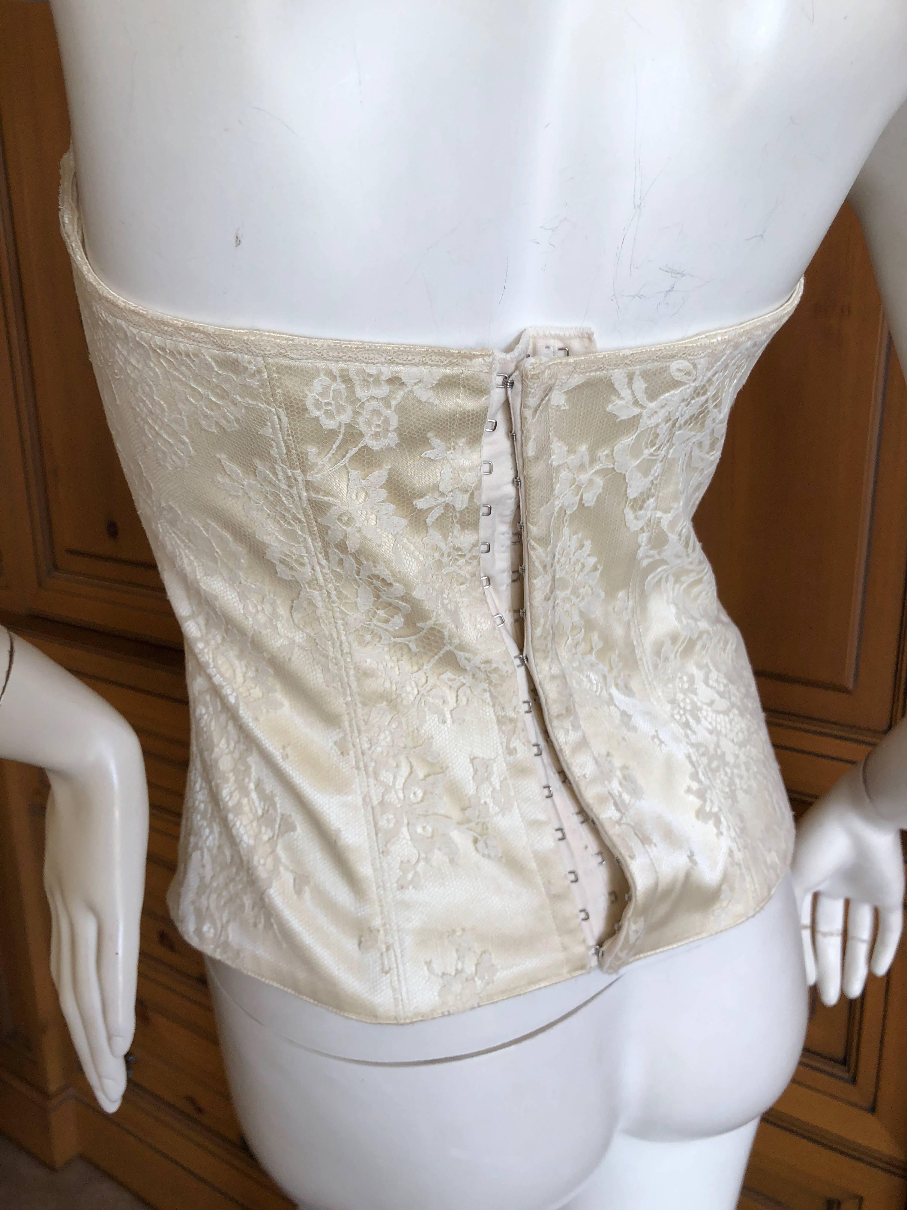 Christian Dior Spring 2004 by John Galliano Vintage Lace Overlay Corset Bustier 2
