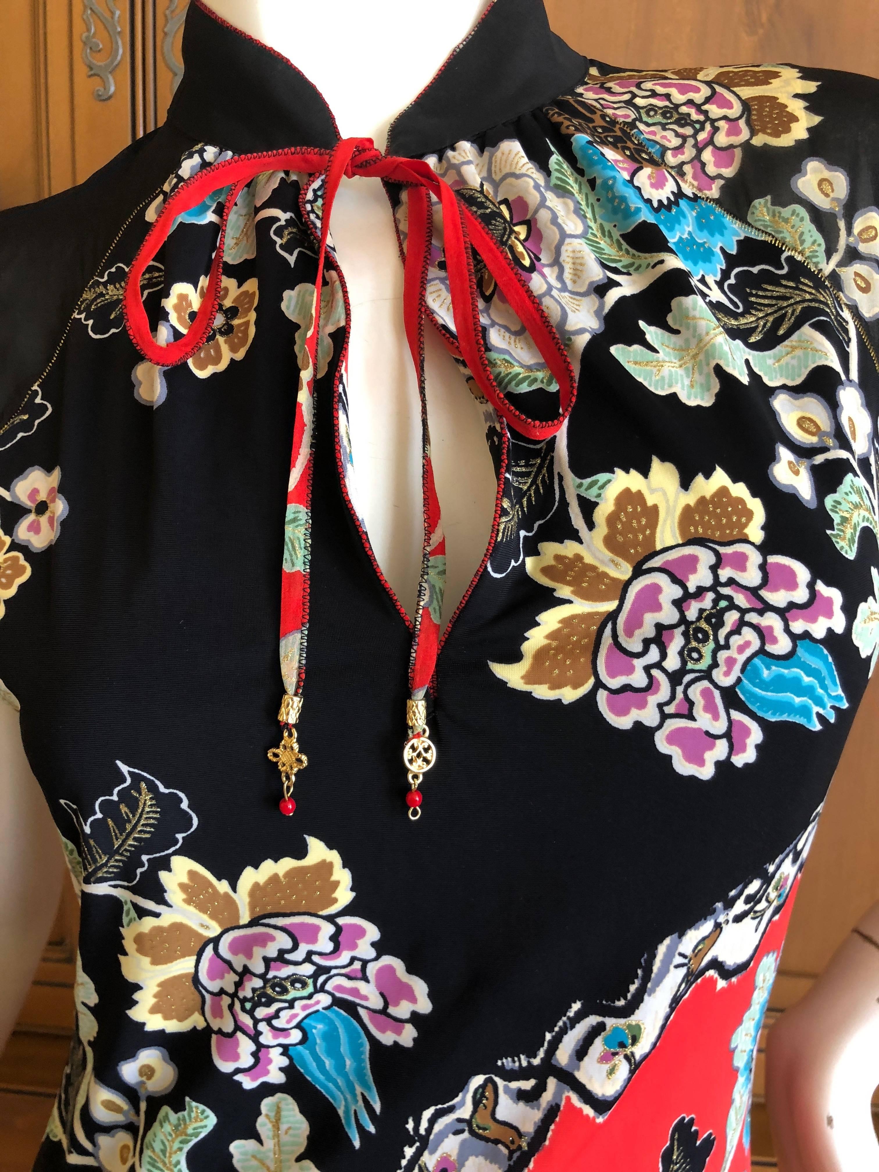 Women's Roberto Cavalli Vintage Cheongsam Style Dress For Sale