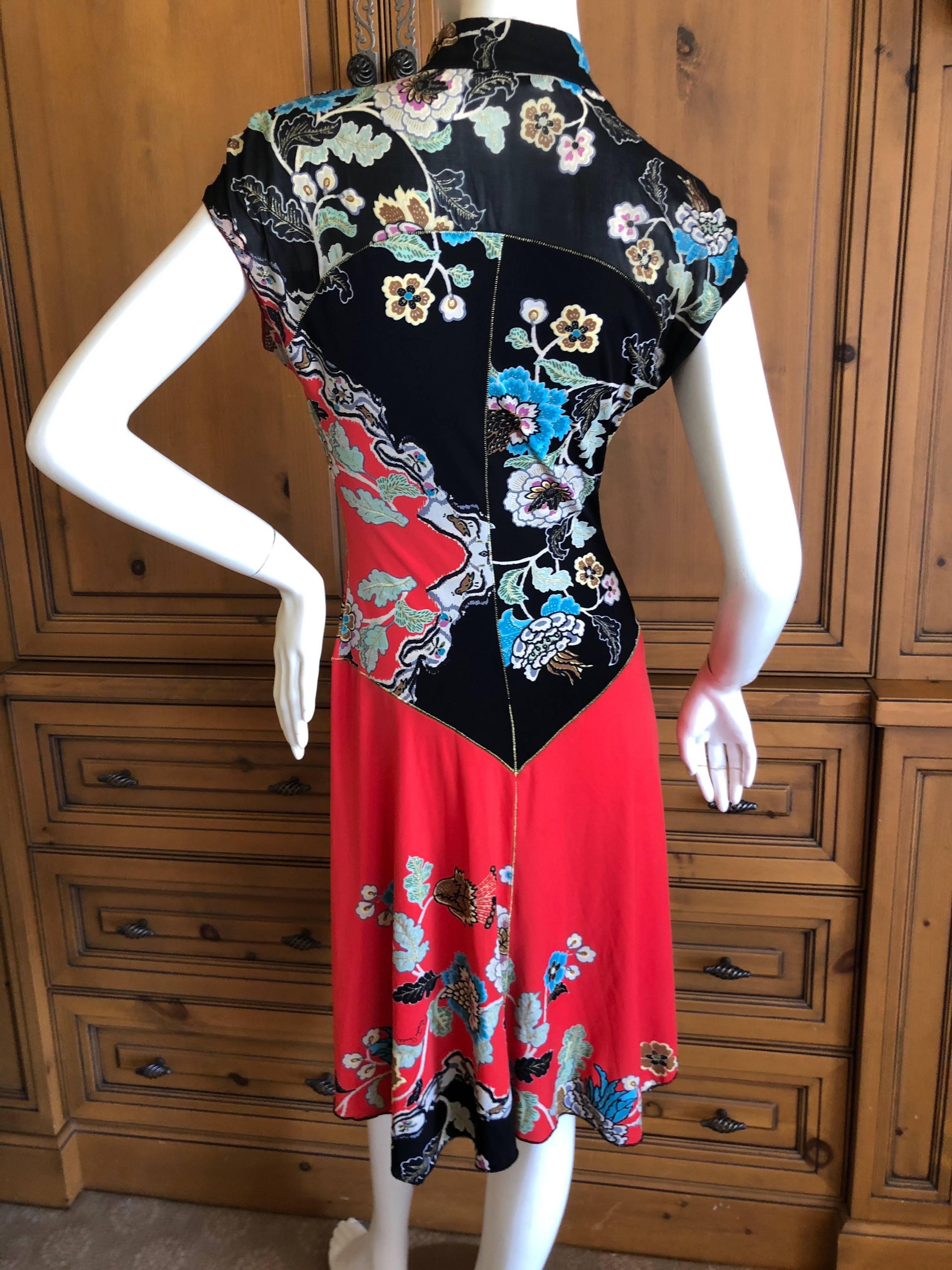 Roberto Cavalli Vintage Cheongsam Style Dress For Sale 1