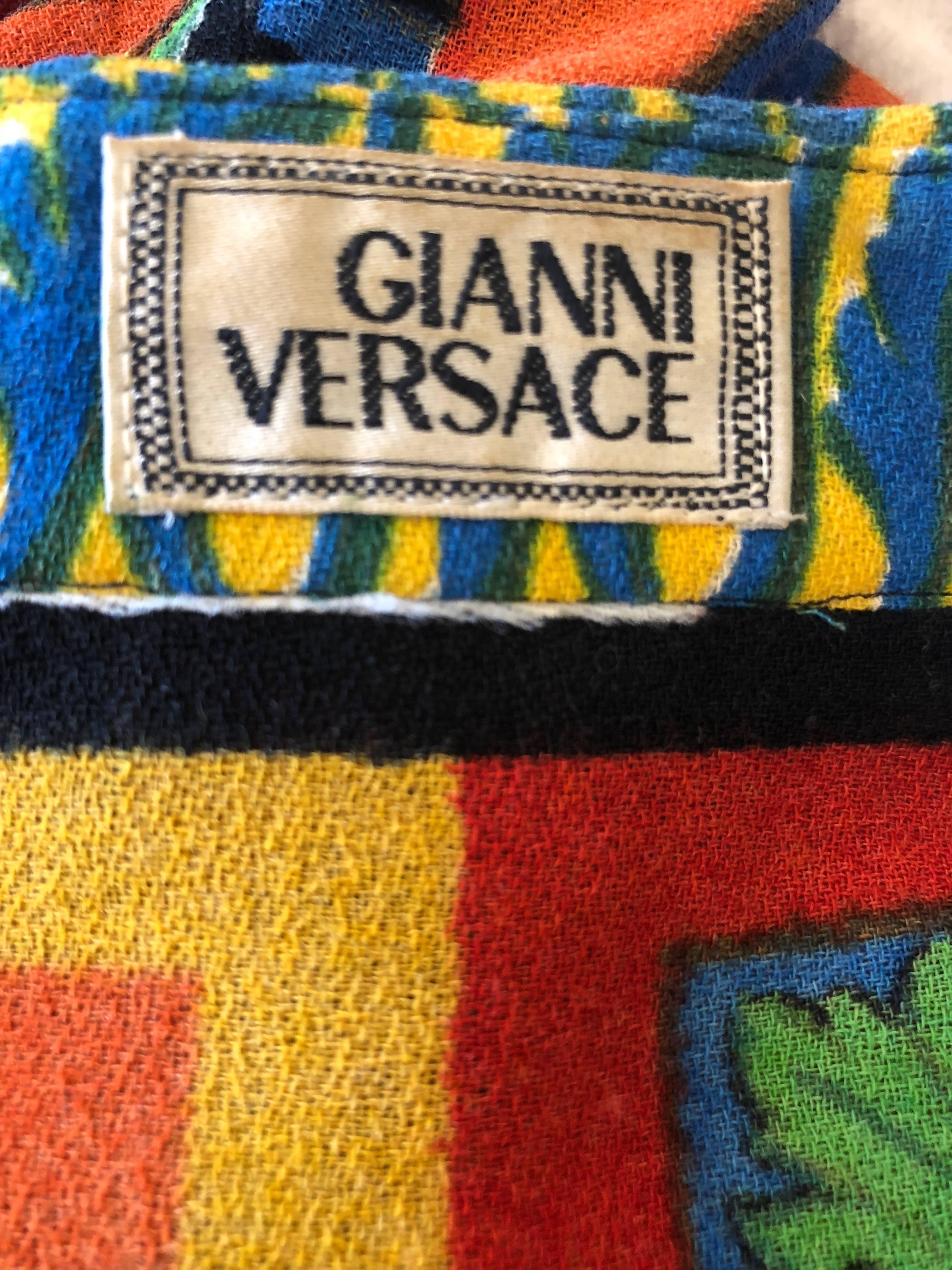 Gianni Versace Vintage Atelier Versace Silk Crepe Medusa Head Blouse, 1992   For Sale 8