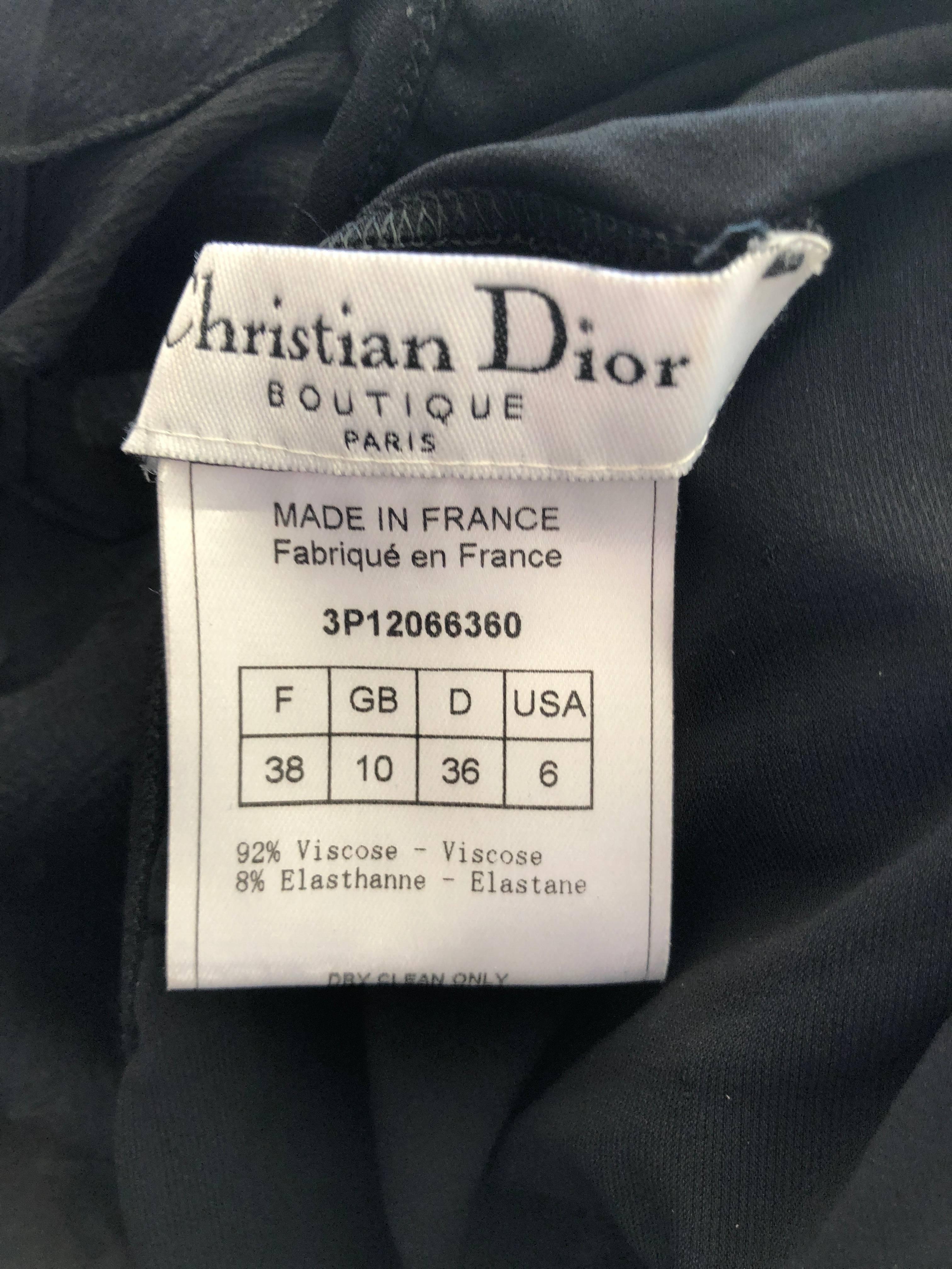 Christian Dior by John Galliano Black Silk Chiffon Corset Lace Ruffled Dress For Sale 6
