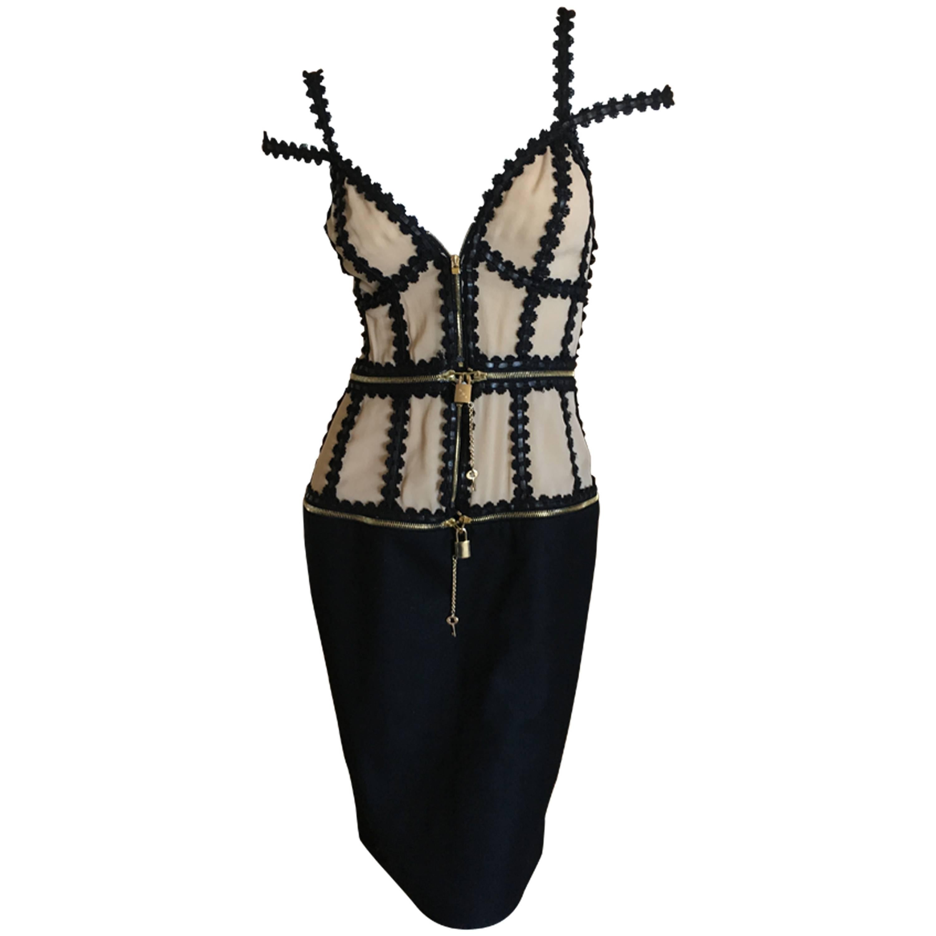 Alexander McQueen Zip Apart Transformer Dress with All Locks and Keys For Sale