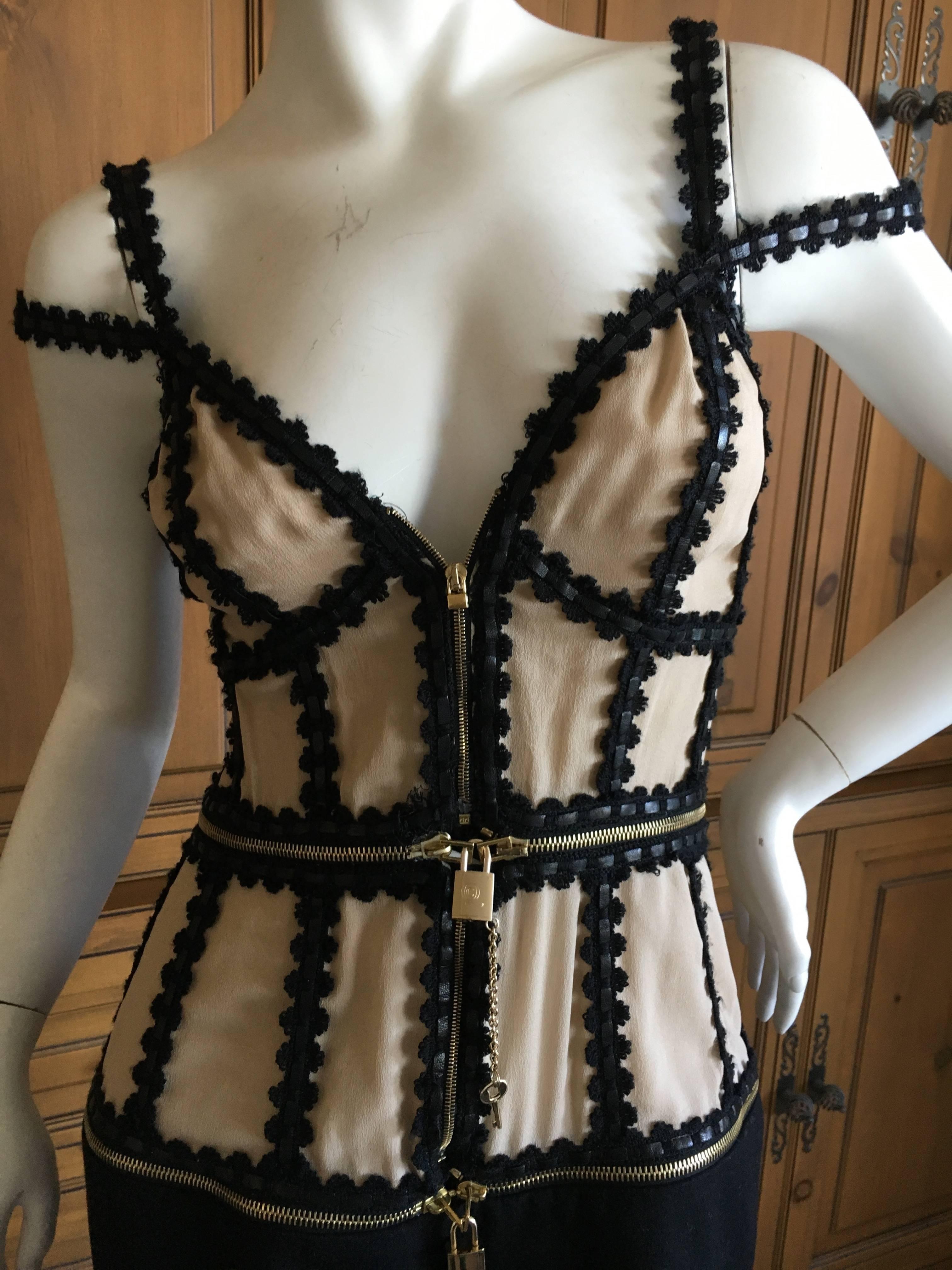 Alexander McQueen Zip Apart Transformer Dress with All Locks and Keys In Excellent Condition For Sale In Cloverdale, CA