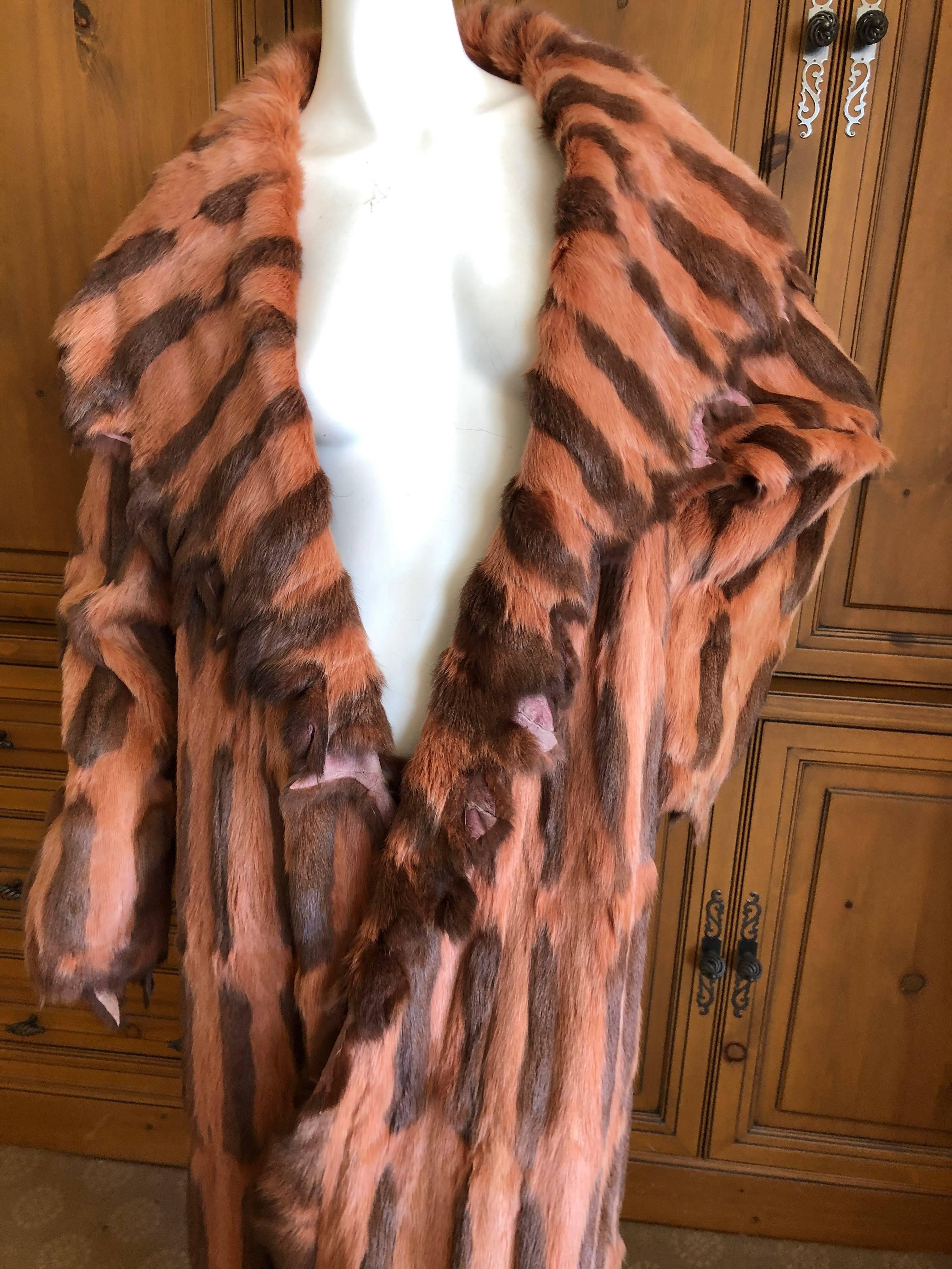 Fendi  Karl Lagerfeld 1980 Bonwit Teller Sawtooth Edge Floor Sweeping Fur Coat  In Excellent Condition In Cloverdale, CA