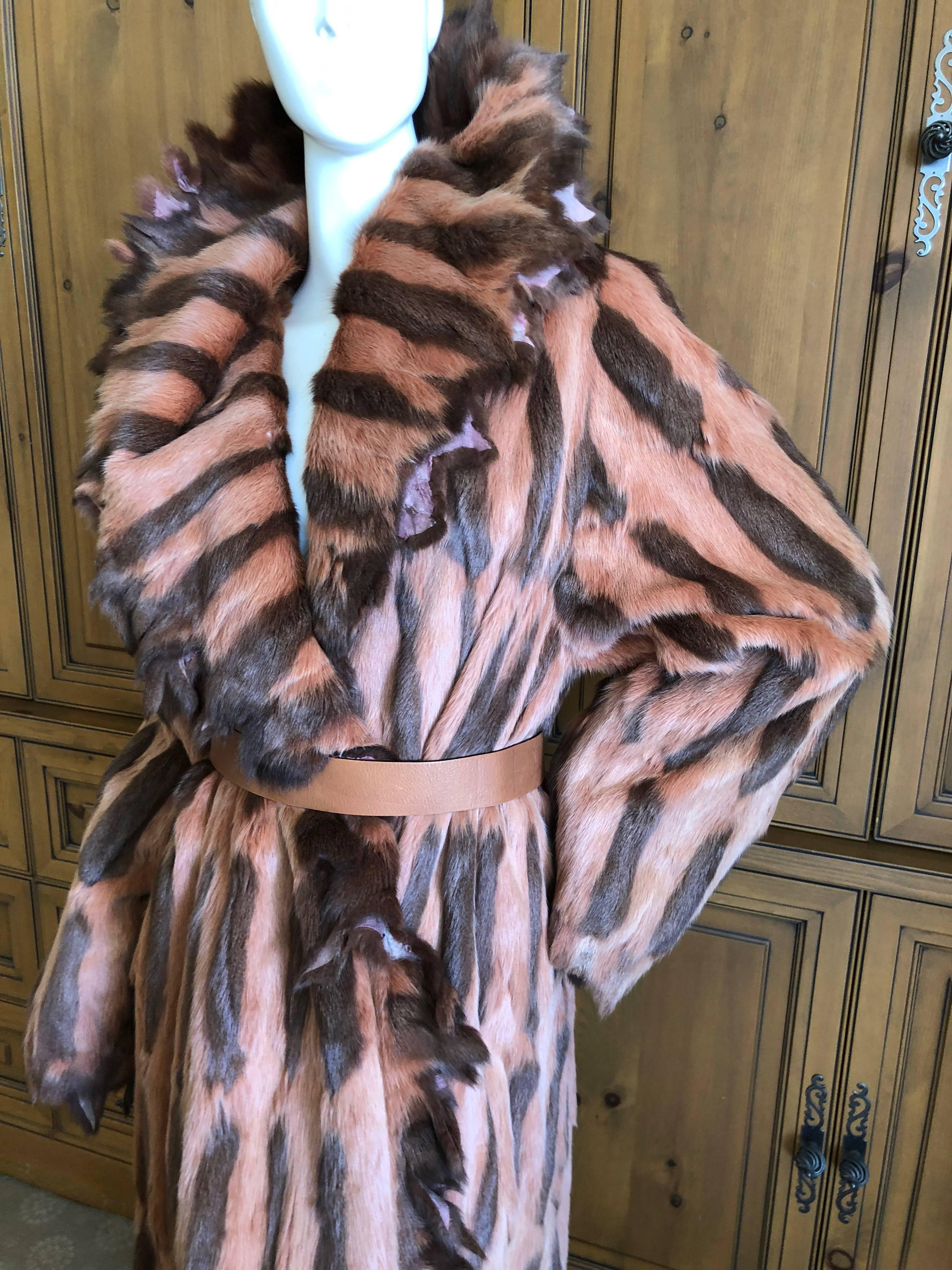 Fendi  Karl Lagerfeld 1980 Bonwit Teller Sawtooth Edge Floor Sweeping Fur Coat 4