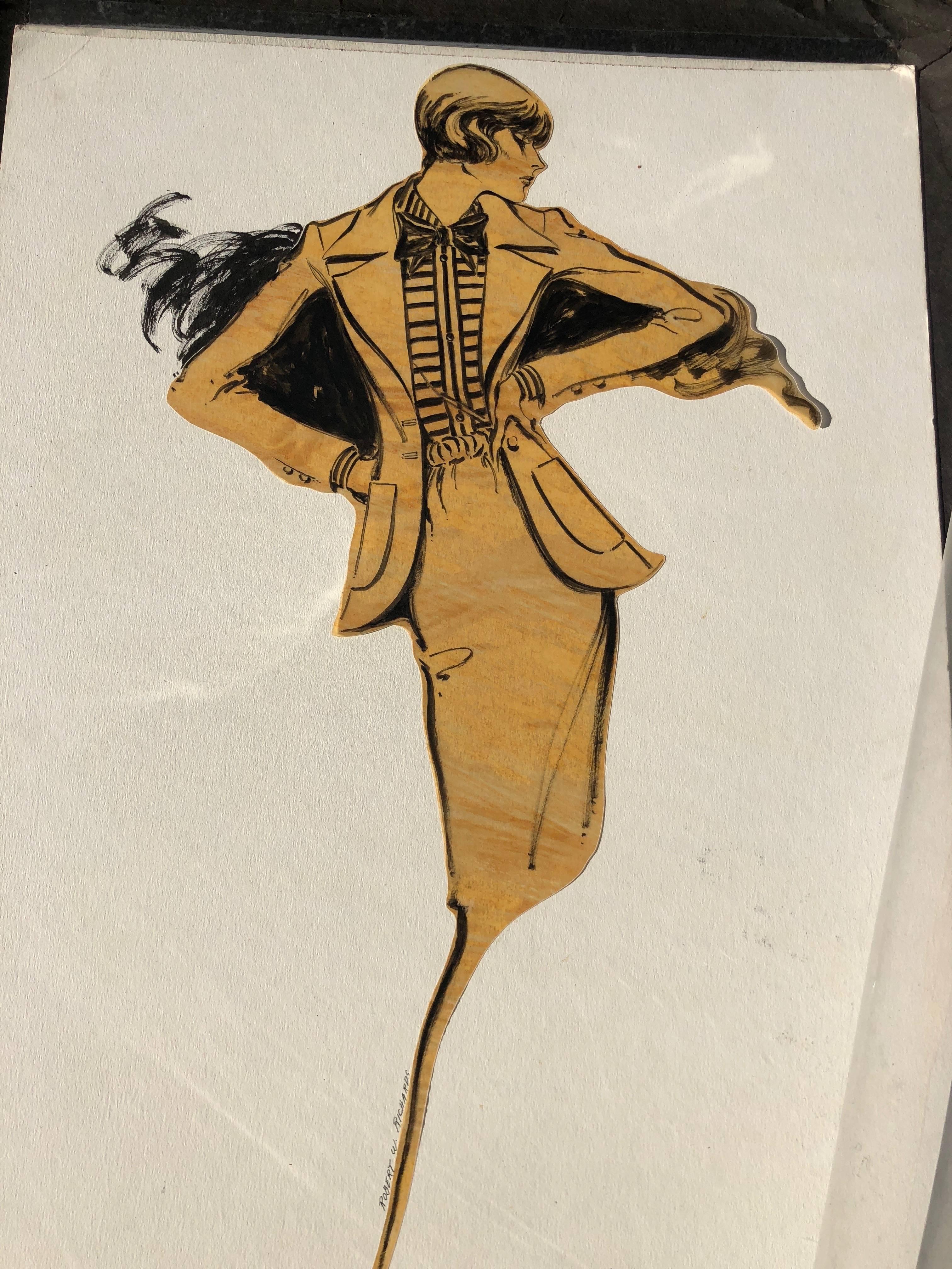 Cardinali Fashion 1970's Advertising Illustrations by Robert W Richards In Excellent Condition In Cloverdale, CA