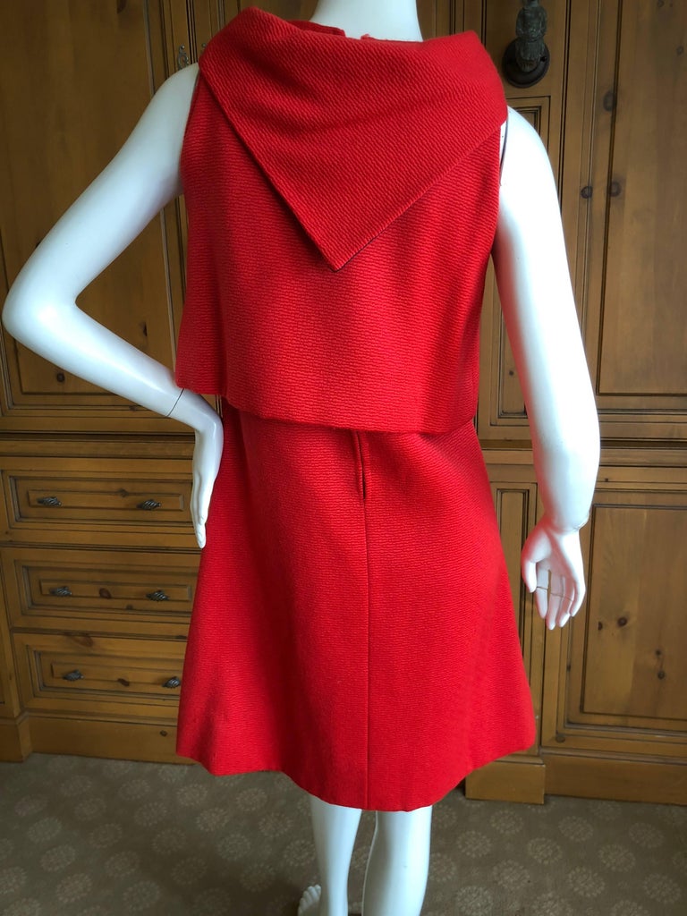 Cardinali 1970s Red A Line Babydoll Dress with Matching Top For Sale at