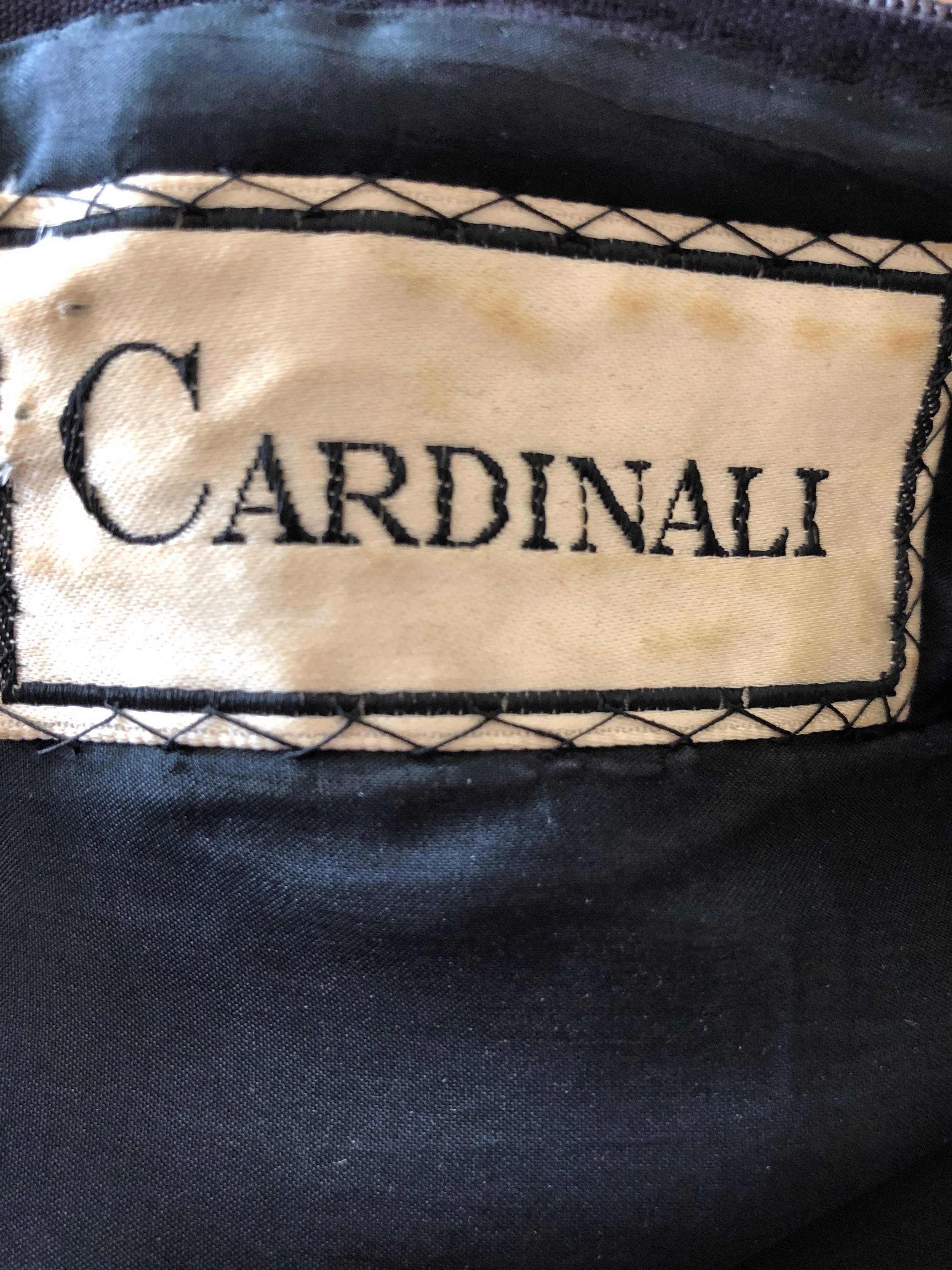 Cardinali 1975 Silk One Shoulder Evening Dress w High Slit and Matching Jacket For Sale 8