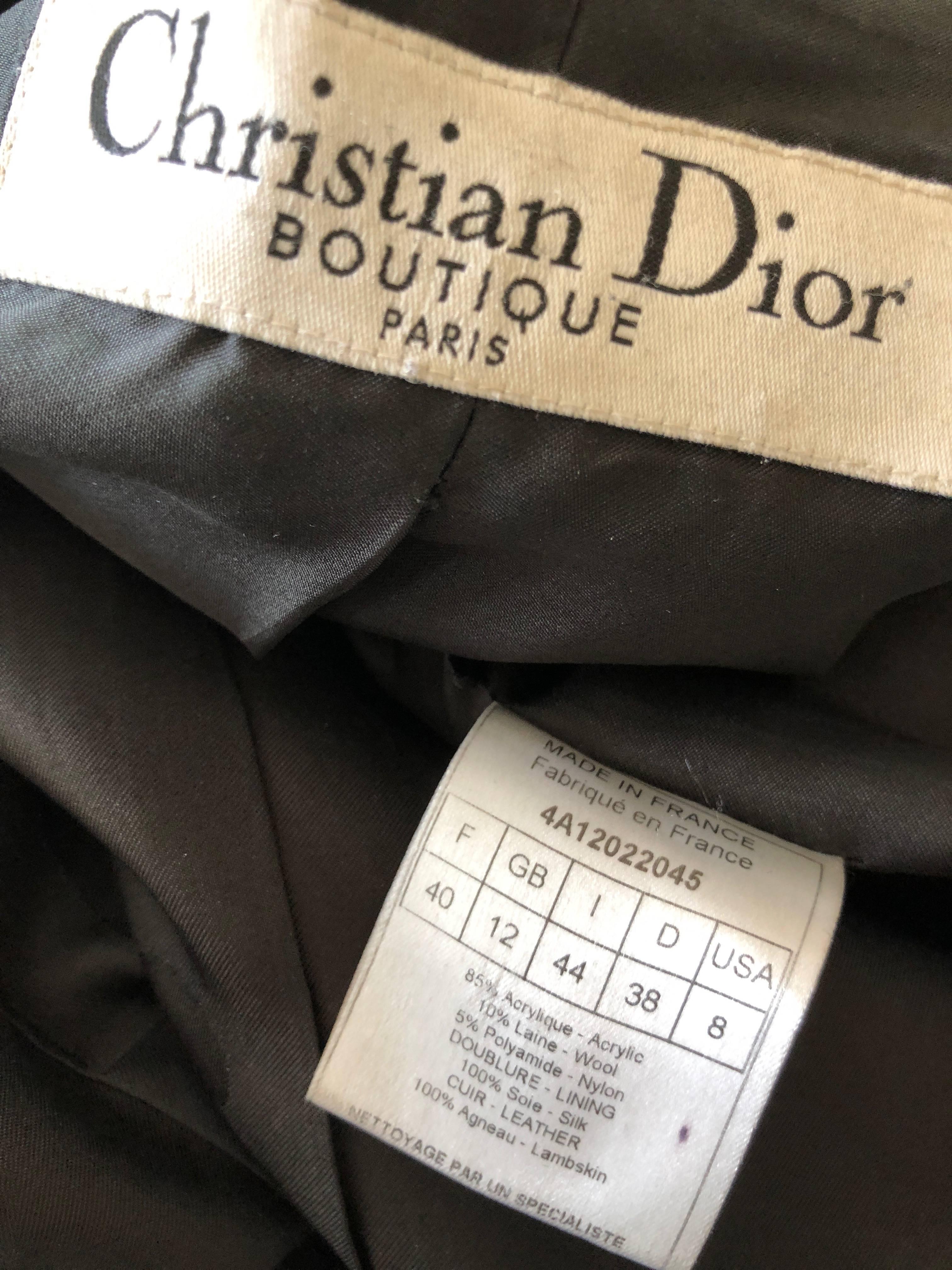 Christian Dior by Galliano Black Lambskin Leather Accented Moto Jacket  For Sale 7