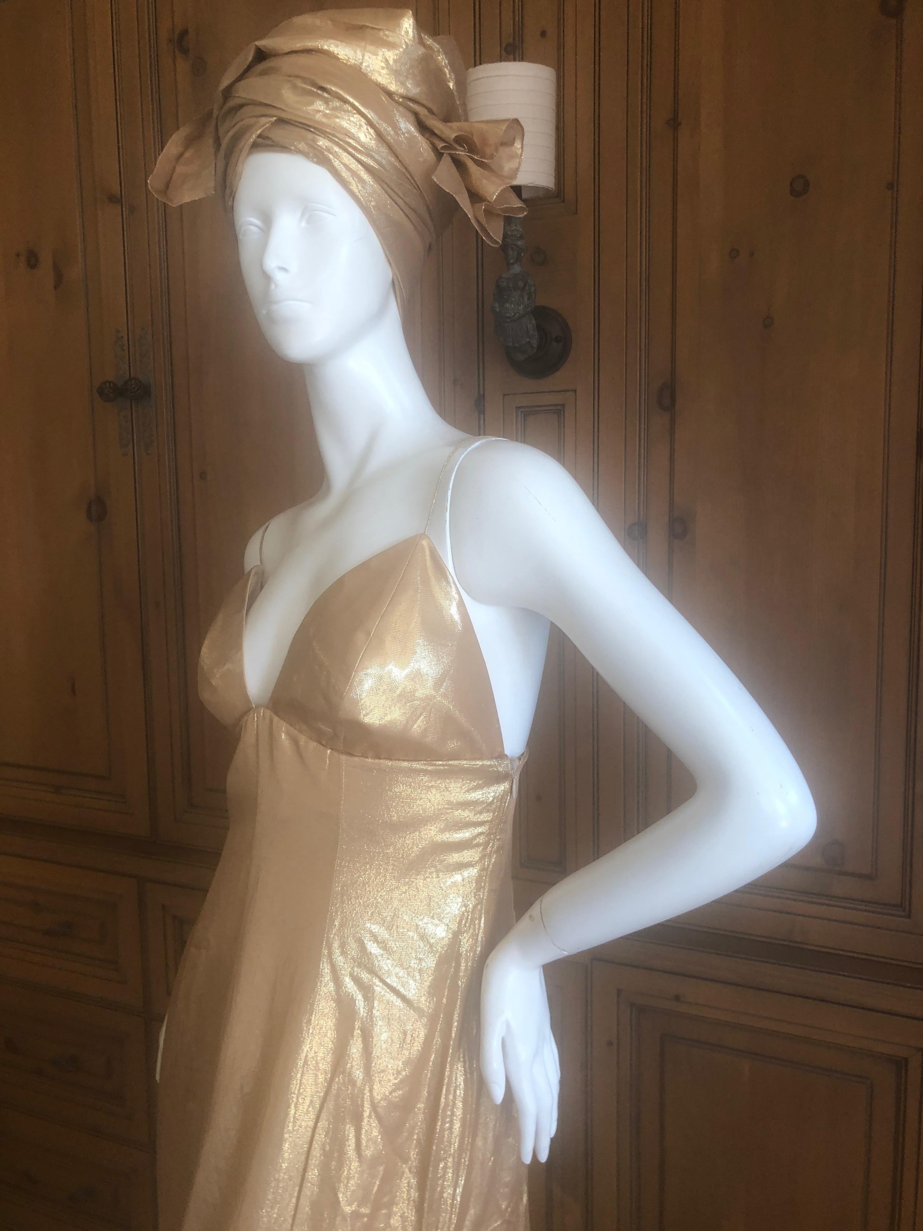 Jacques Fath Vintage Golden Halter Evening Dress with Shawl For Sale 3