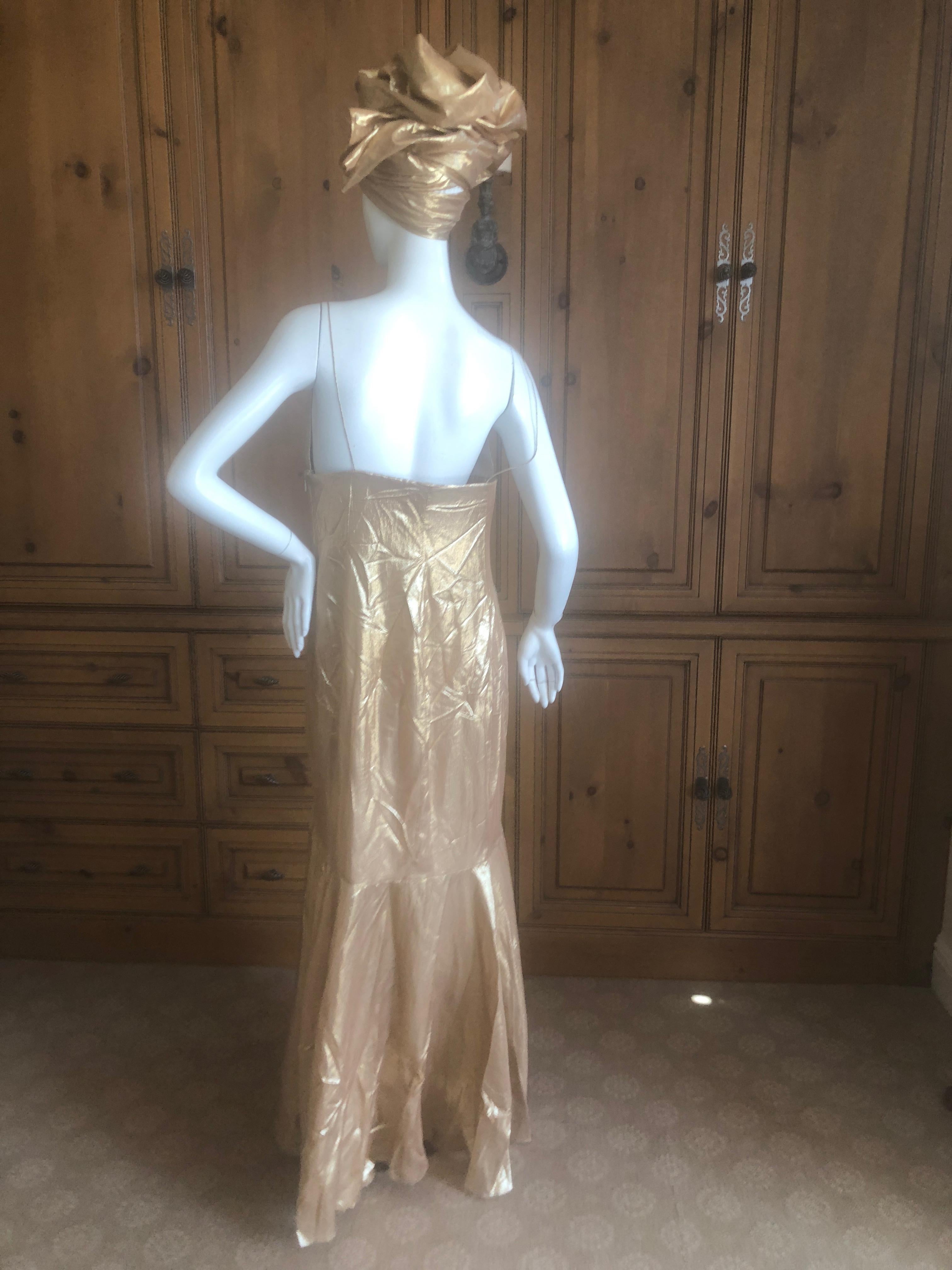 Jacques Fath Vintage Golden Halter Evening Dress with Shawl For Sale 5