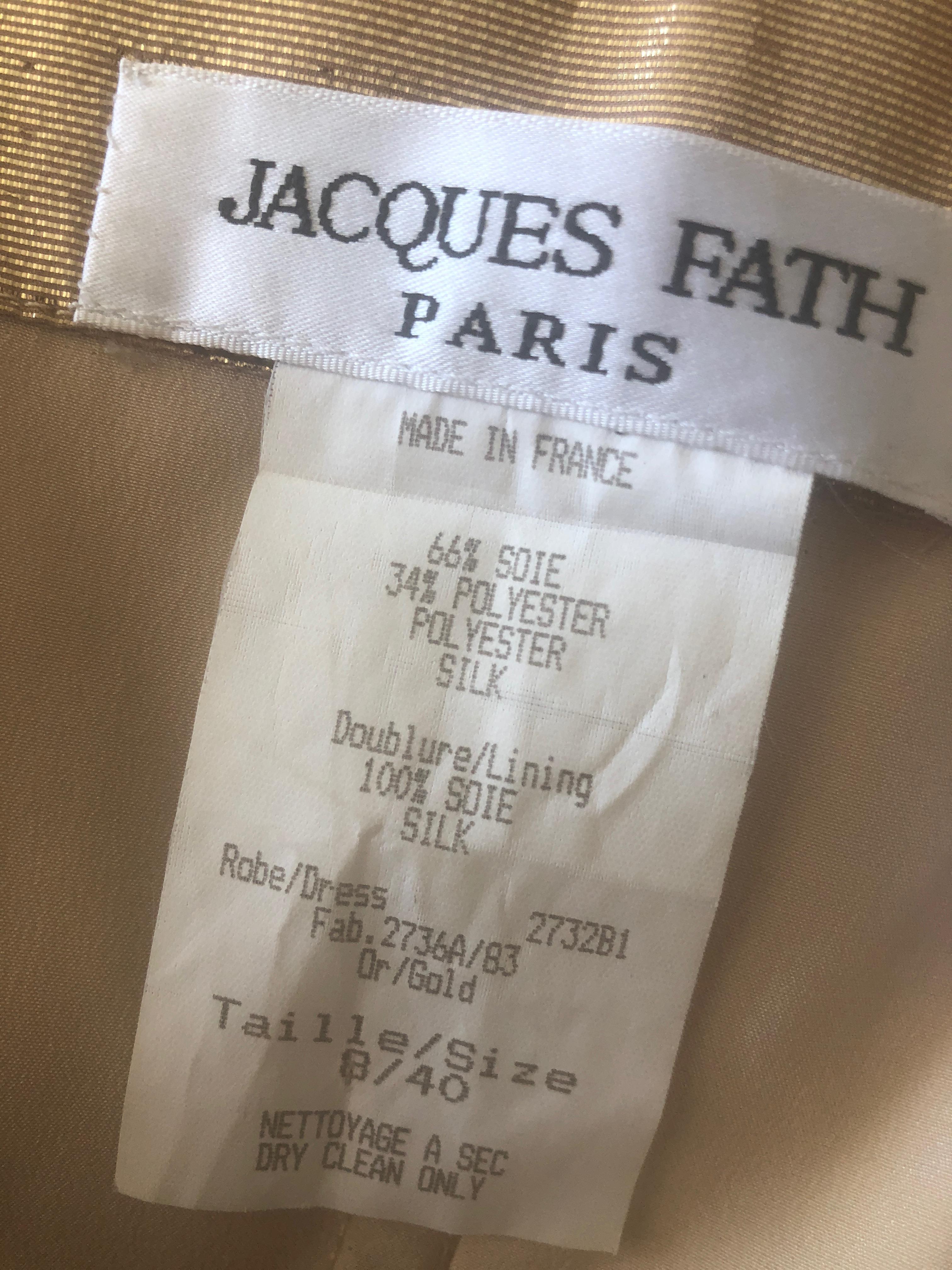 Jacques Fath Vintage Golden Halter Evening Dress with Shawl For Sale 6