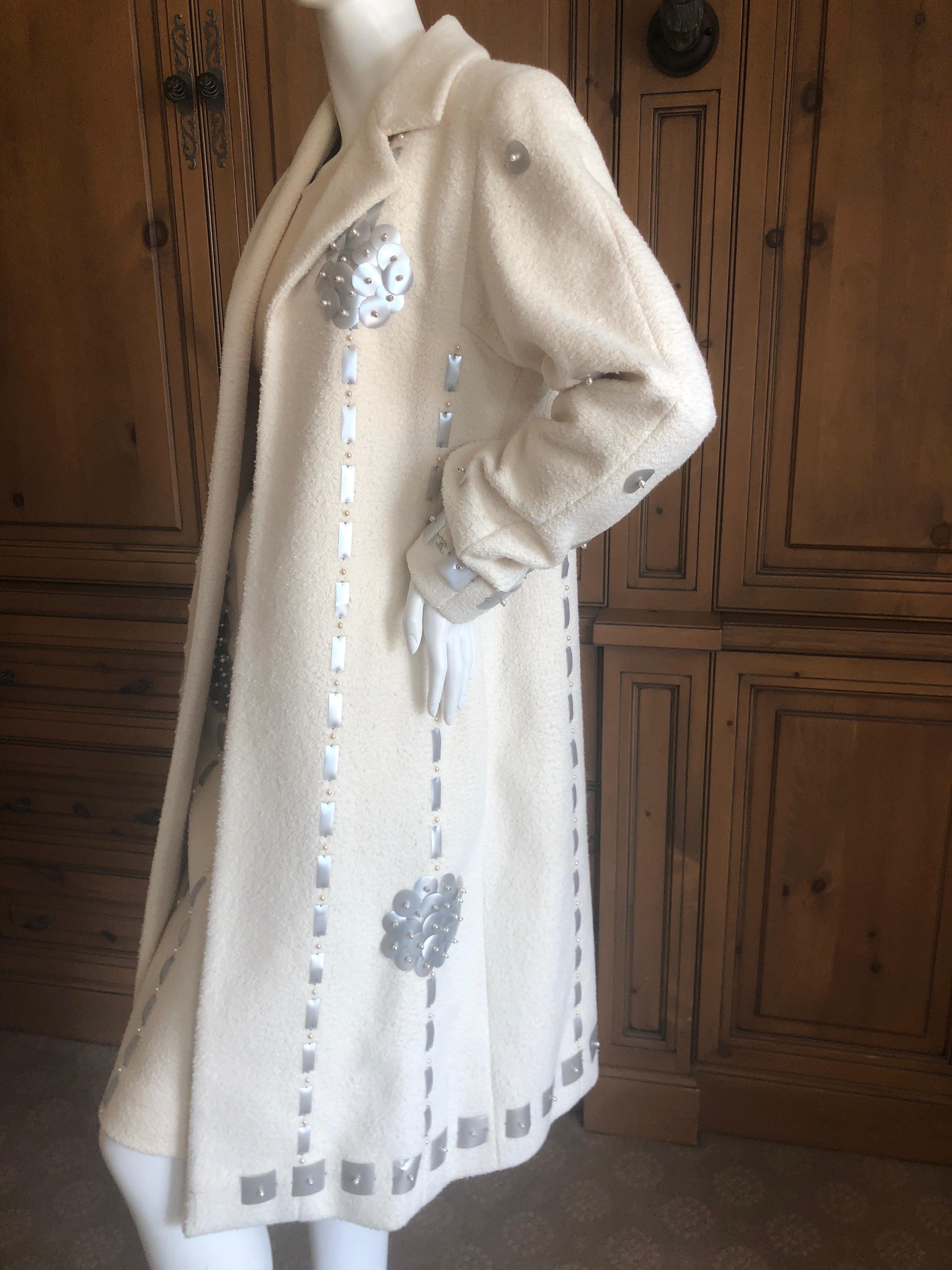Chanel Ivory Embellished Three Piece Suit with Silver Paillettes, Autumn 2000  For Sale 4