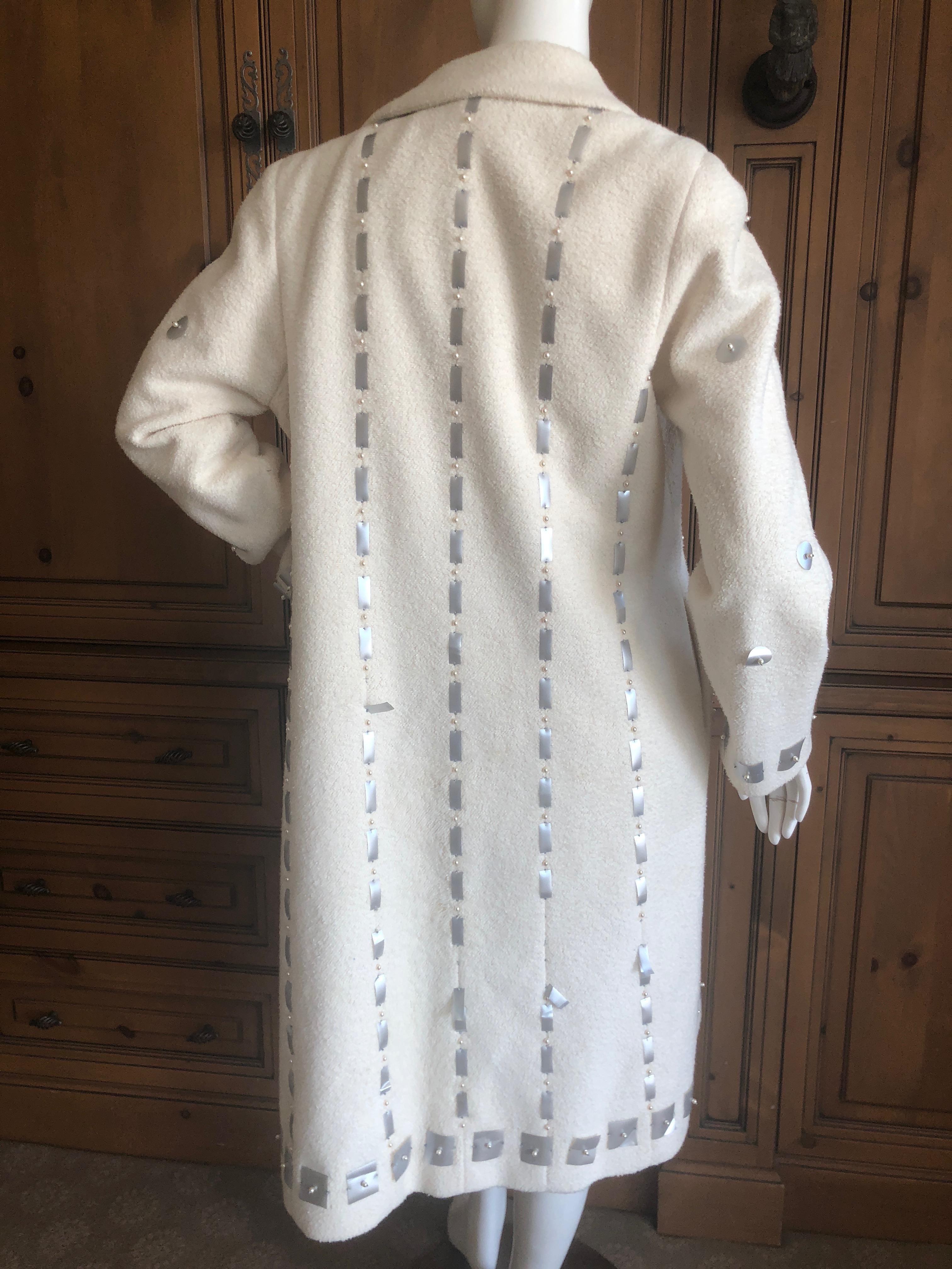 Chanel Ivory Embellished Three Piece Suit with Silver Paillettes, Autumn 2000  For Sale 8