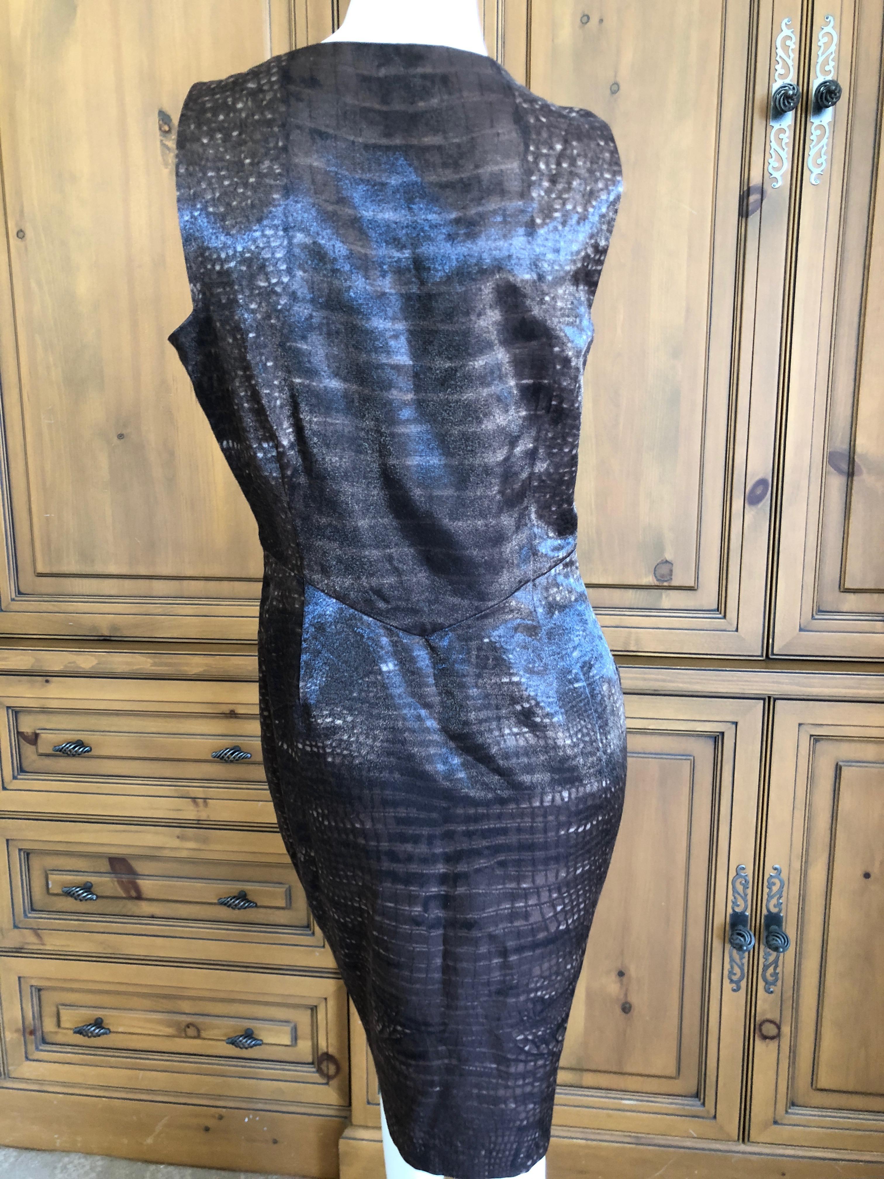 John Galliano Alligator Print Jacquard Dress and Matched Cashmere Sweater, 1990s For Sale 9