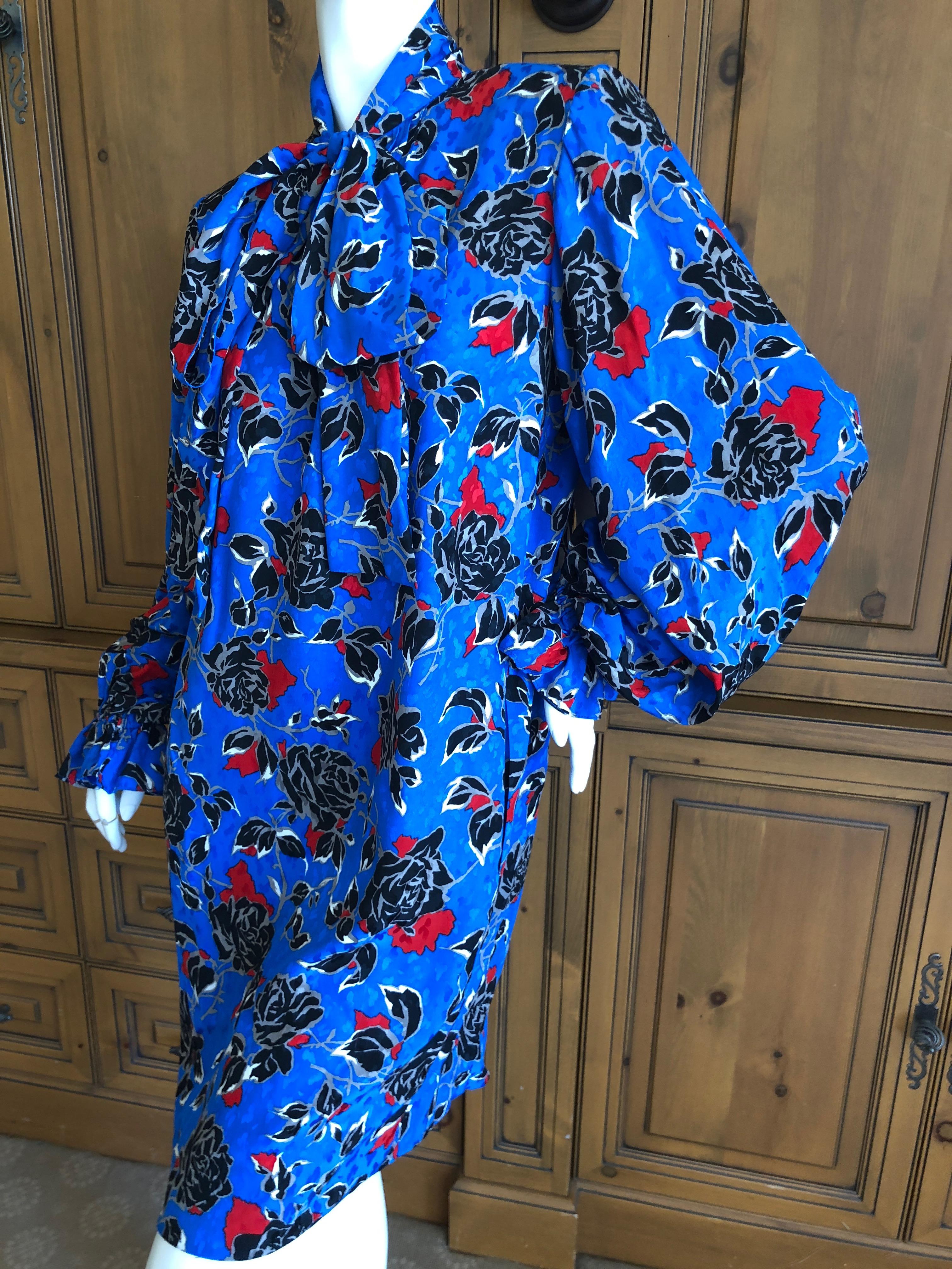 Yves Saint Laurent Rive Gauche 1970's Silk Day Dress with Keyhole and Bow
So delightfully French. Shoulder pads can be removed.
Size 38, cut blouson style it is very generous
Bust 46
