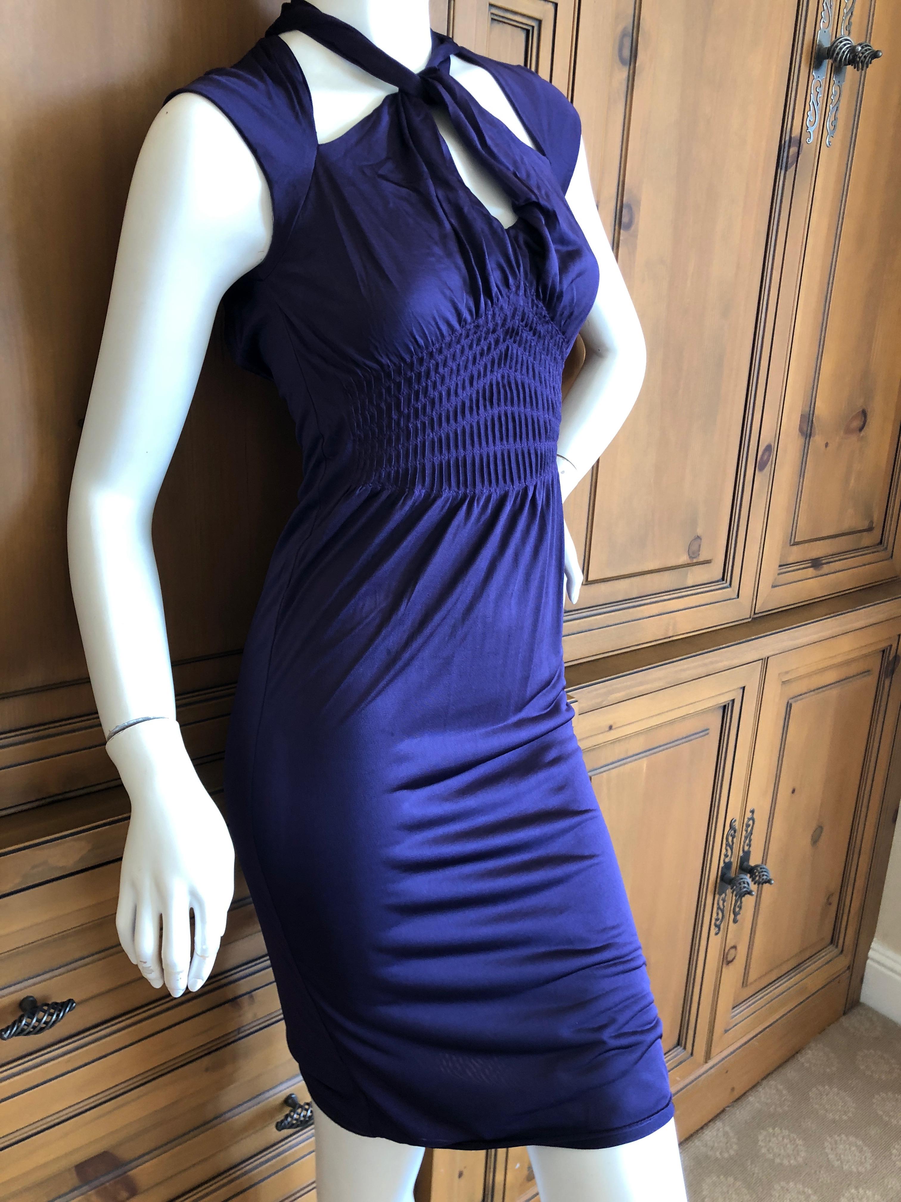 Gucci by Tom Ford Purple Backless Keyhole Dress In Excellent Condition For Sale In Cloverdale, CA