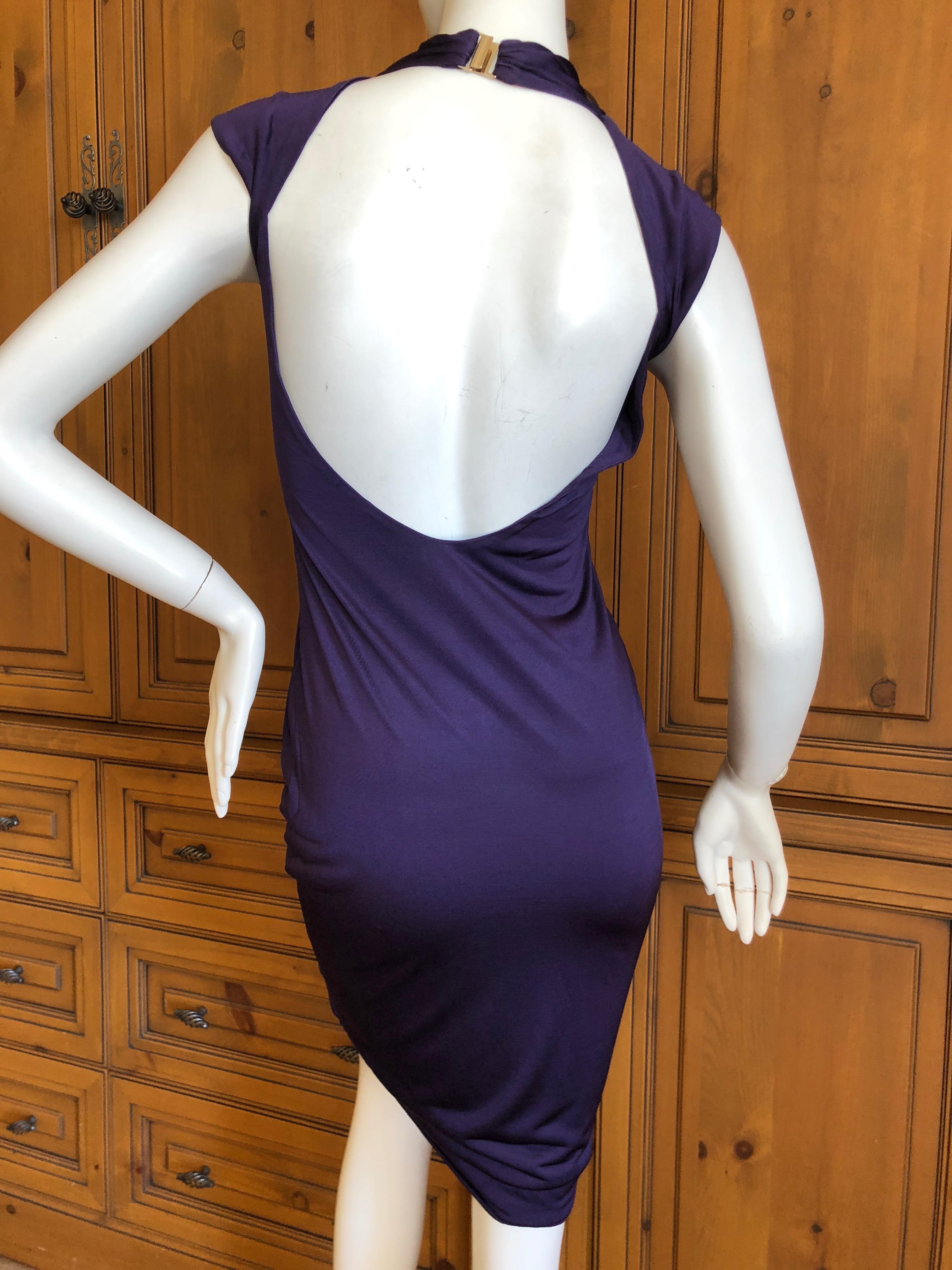 Women's Gucci by Tom Ford Purple Backless Keyhole Dress For Sale