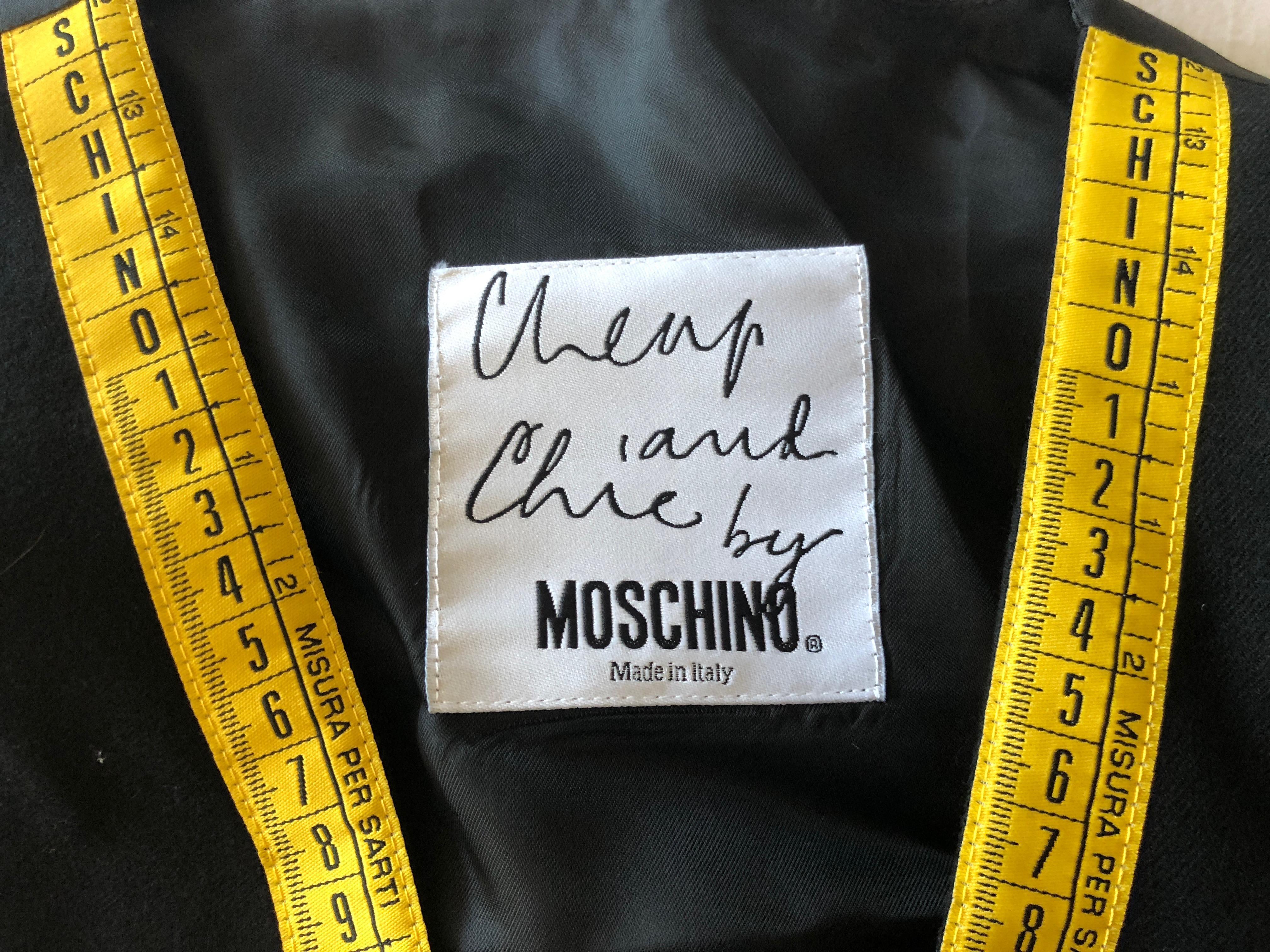 Moschino 1989 Cheap & Chic Iconic Vintage Mens Tape Measure Jacket and Vest For Sale 7