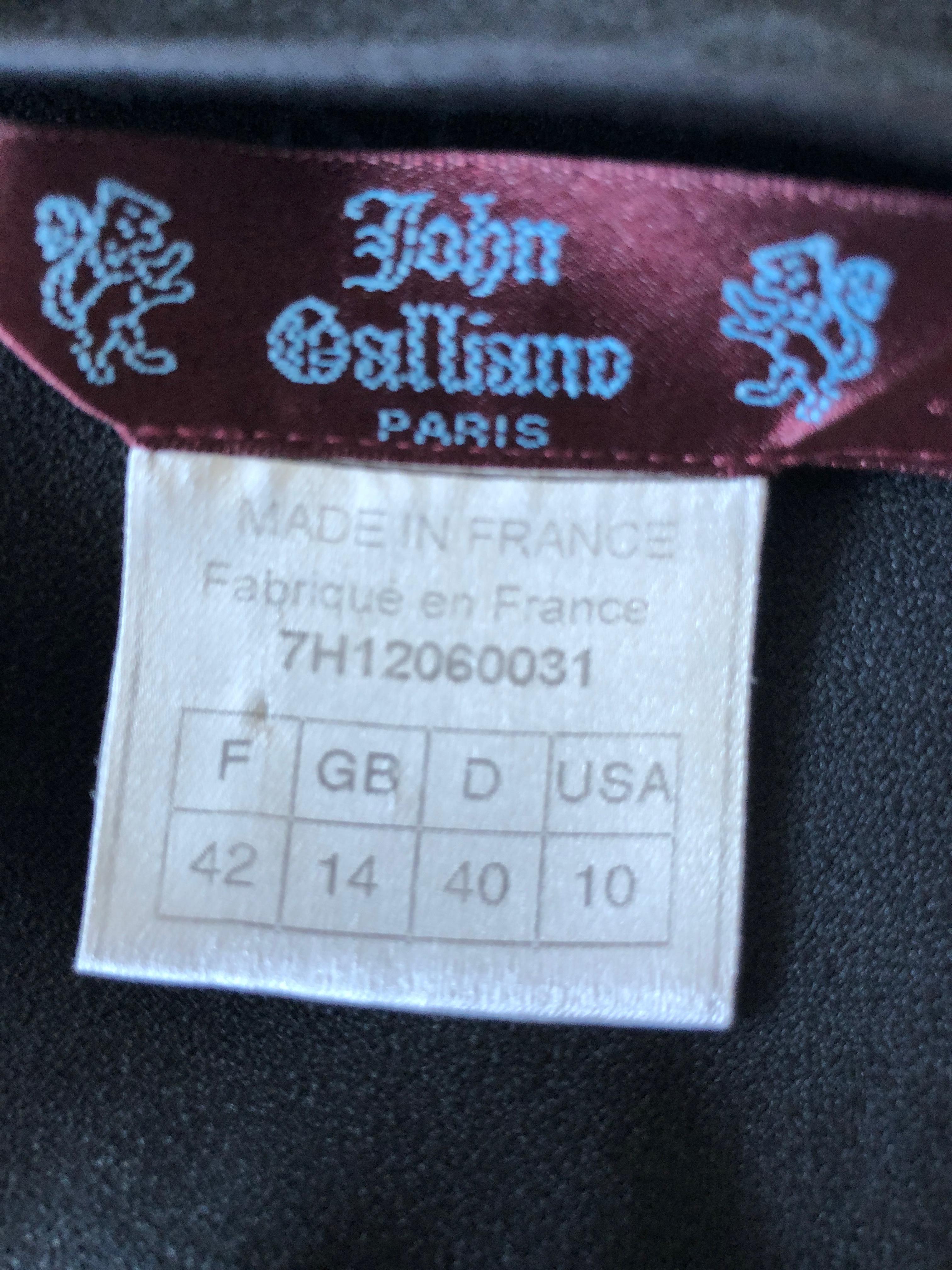 John Galliano 1990's Bias Cut Black Slip Dress with Long Train For Sale 3
