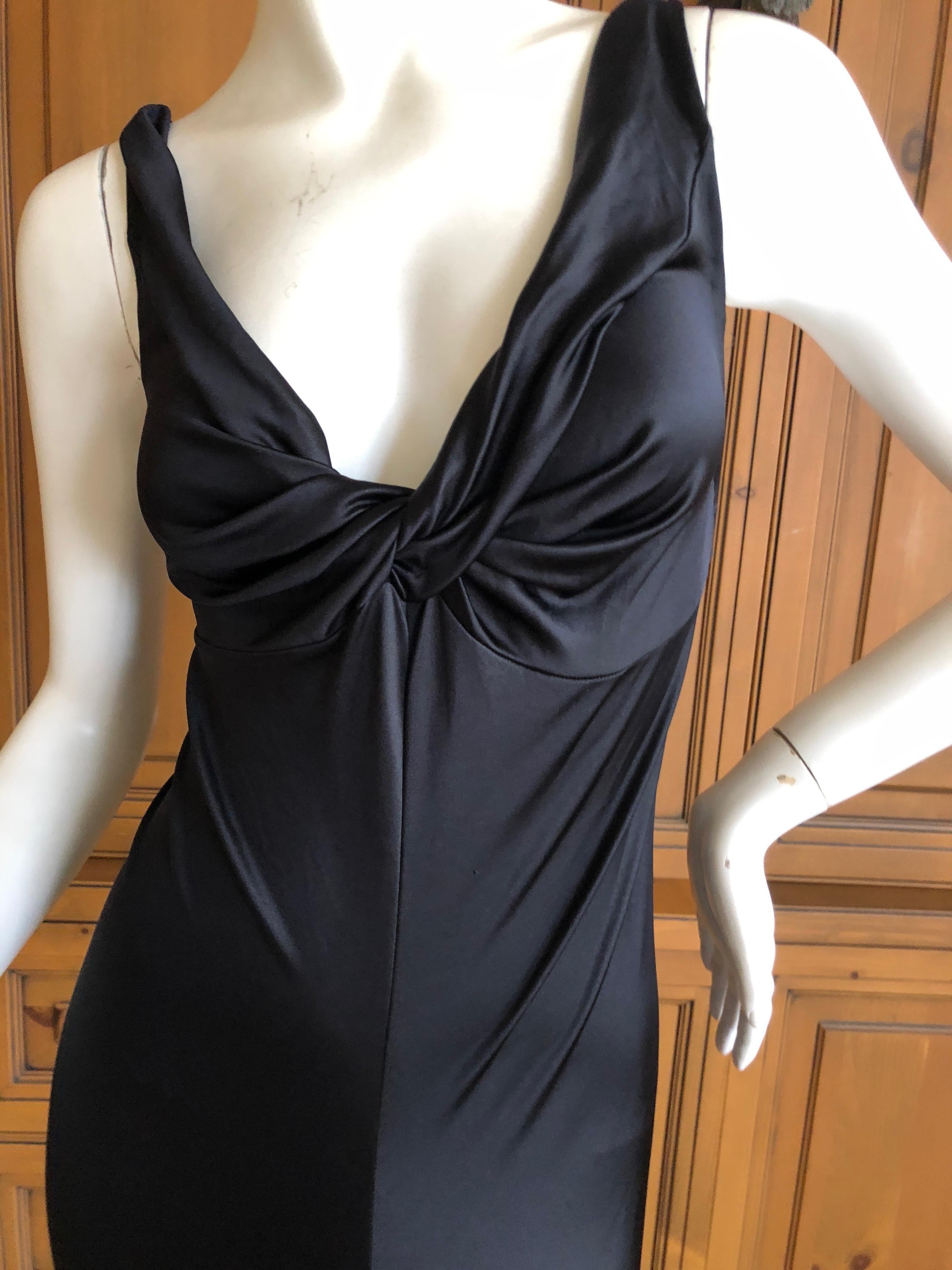 John Galliano Vintage Low Cut Black Bias Cut Knot Dress, 1990s  In Excellent Condition For Sale In Cloverdale, CA