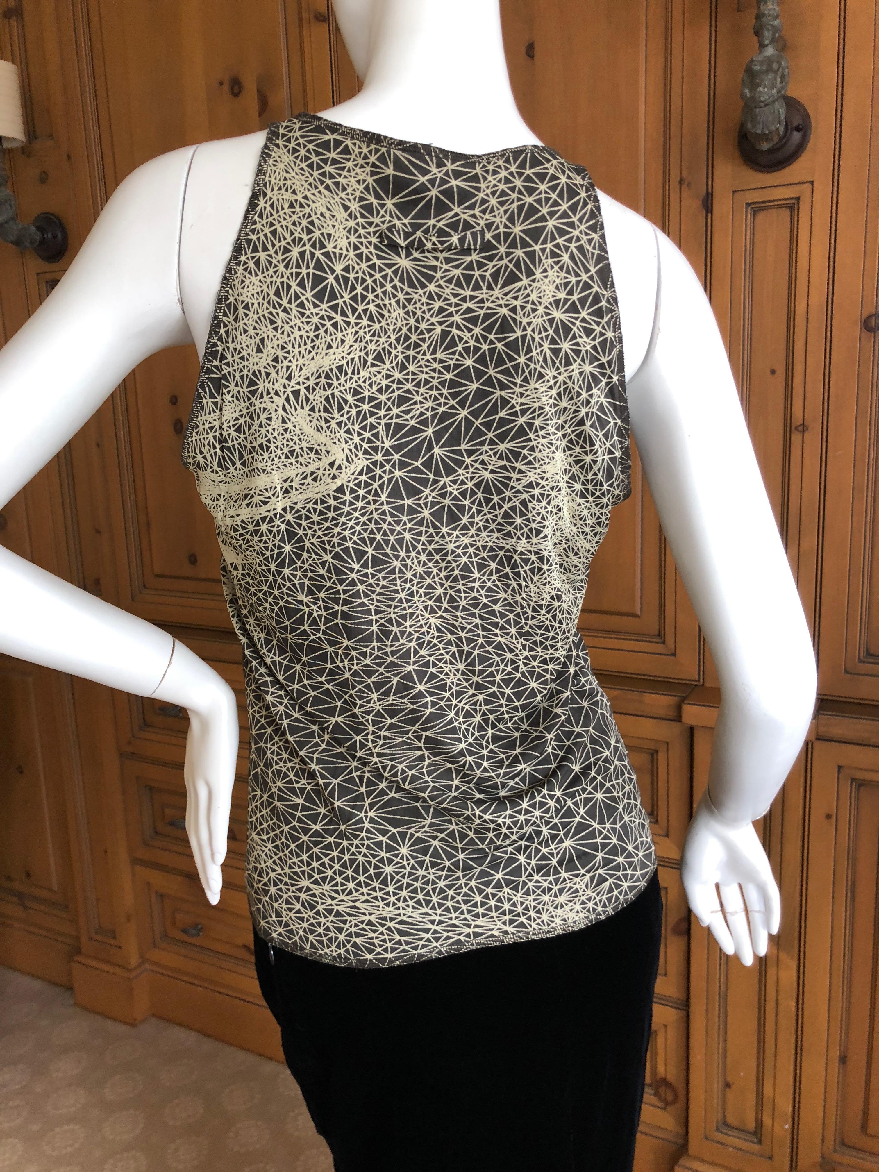 Jean Paul Gaultier Maille Femme Celestial Face Print Tank Top Size 34 In Excellent Condition For Sale In Cloverdale, CA