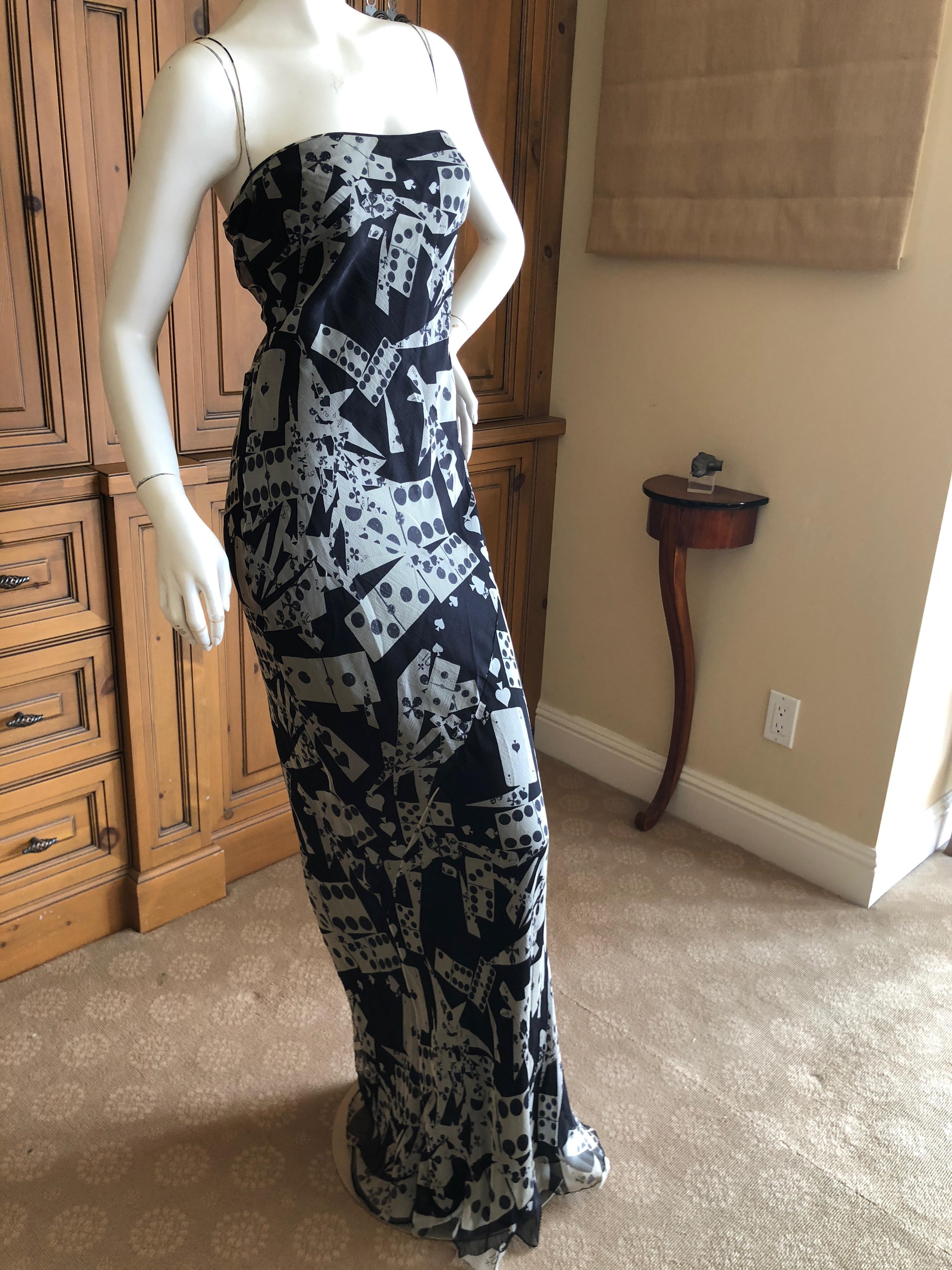 Christian Dior by John Galliano Playing Card Domino Print Silk Evening Dress

Please llook at all the details with the zoom feature, this is really special.

Size 44 but seems to run small

Bust 36