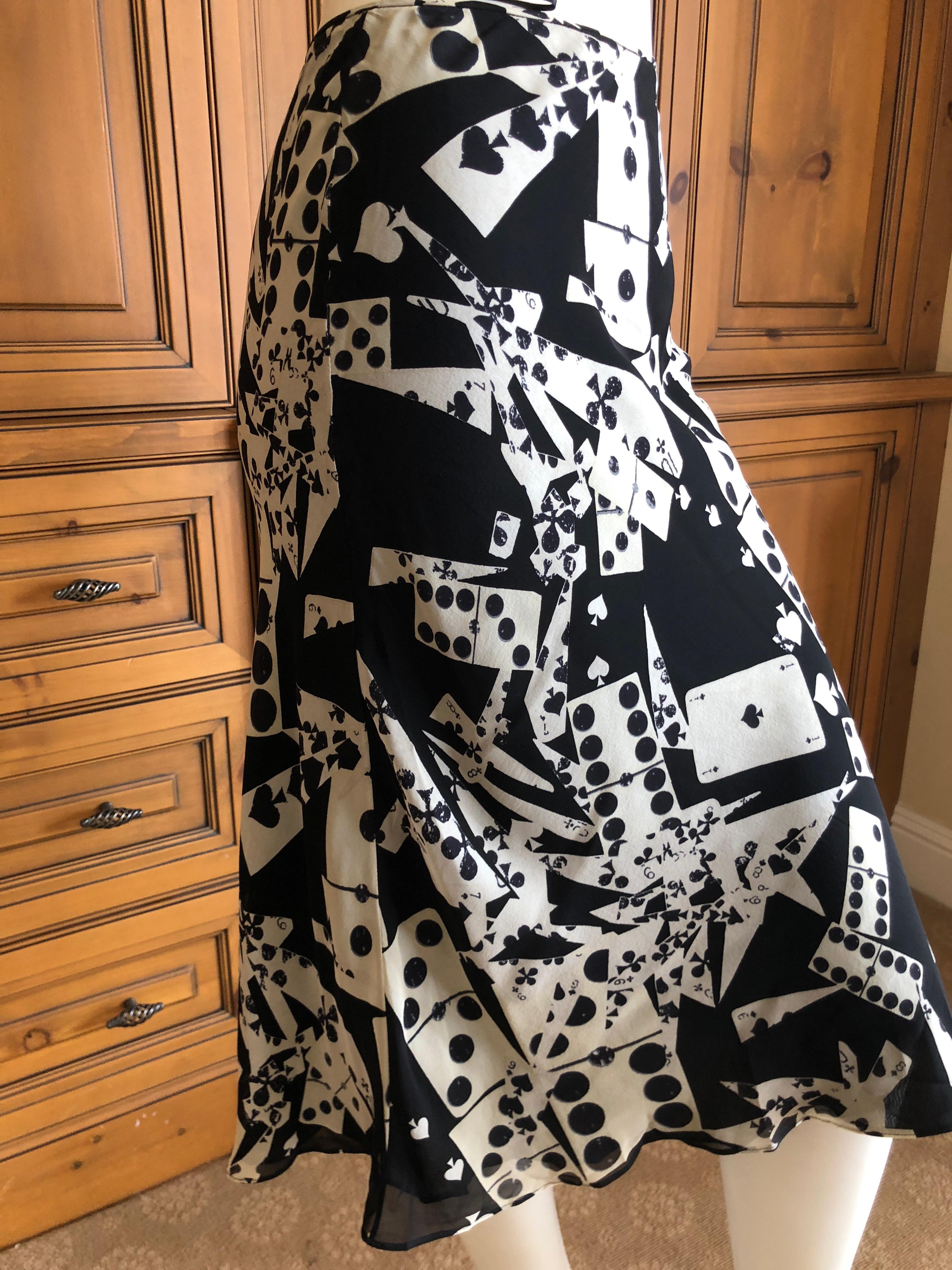 Christian Dior John Galliano Vintage Silk Domino Playing Card Pattern Skirt
Size 38
Waist 26