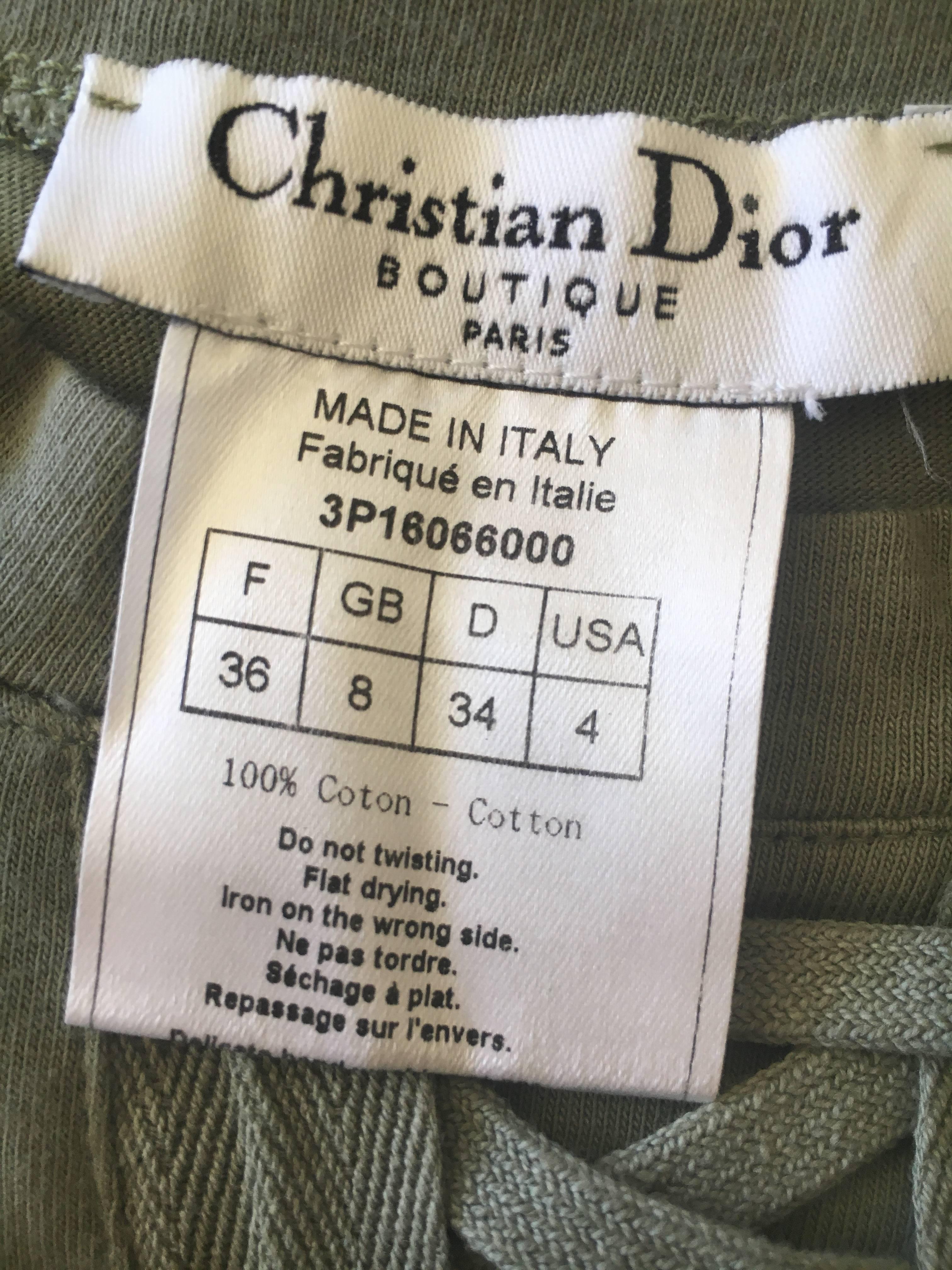 Christian Dior by John Galliano Military Green Mini Dress Corset Lace Details 3