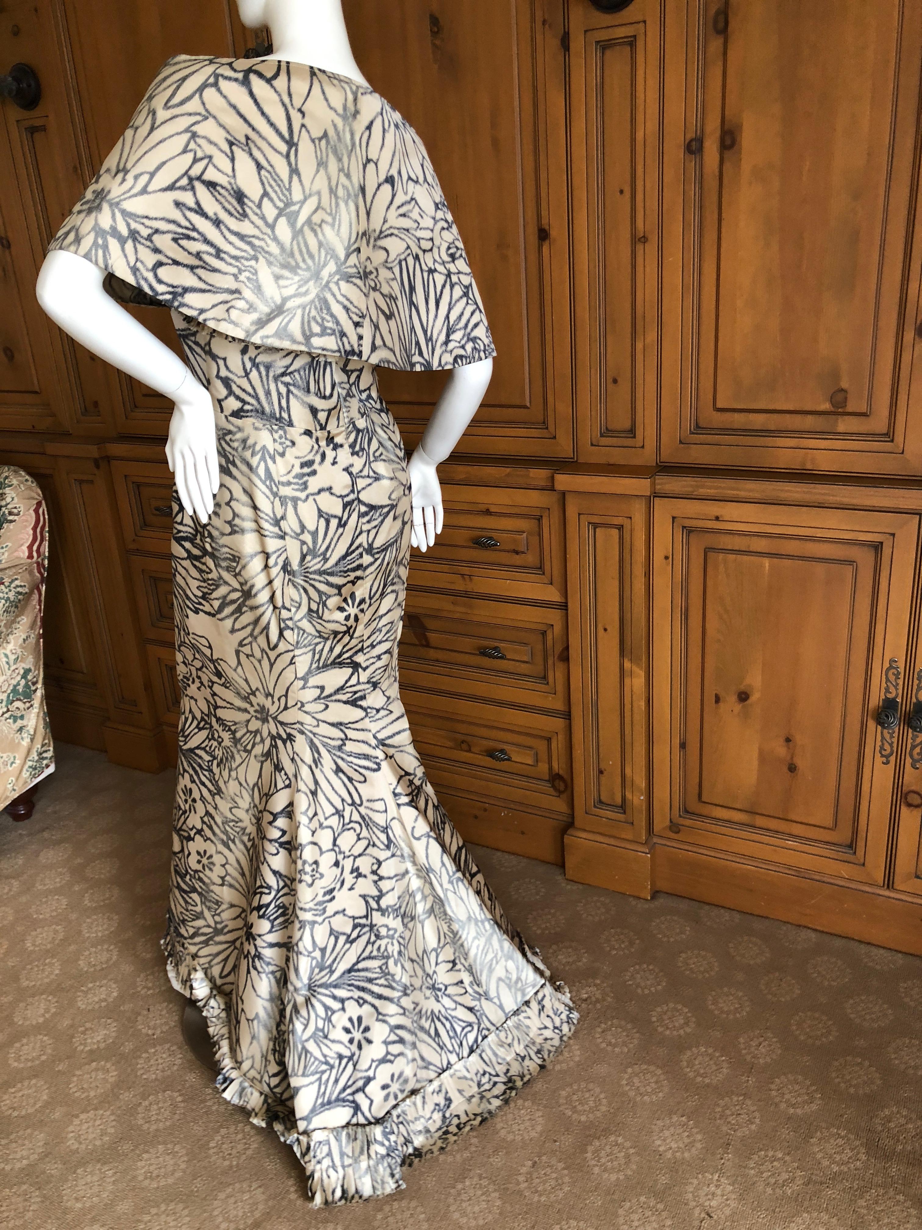Oscar de la Renta for Bergdorf Goodman Strapless Silk Evening Dress with Shawl For Sale 1