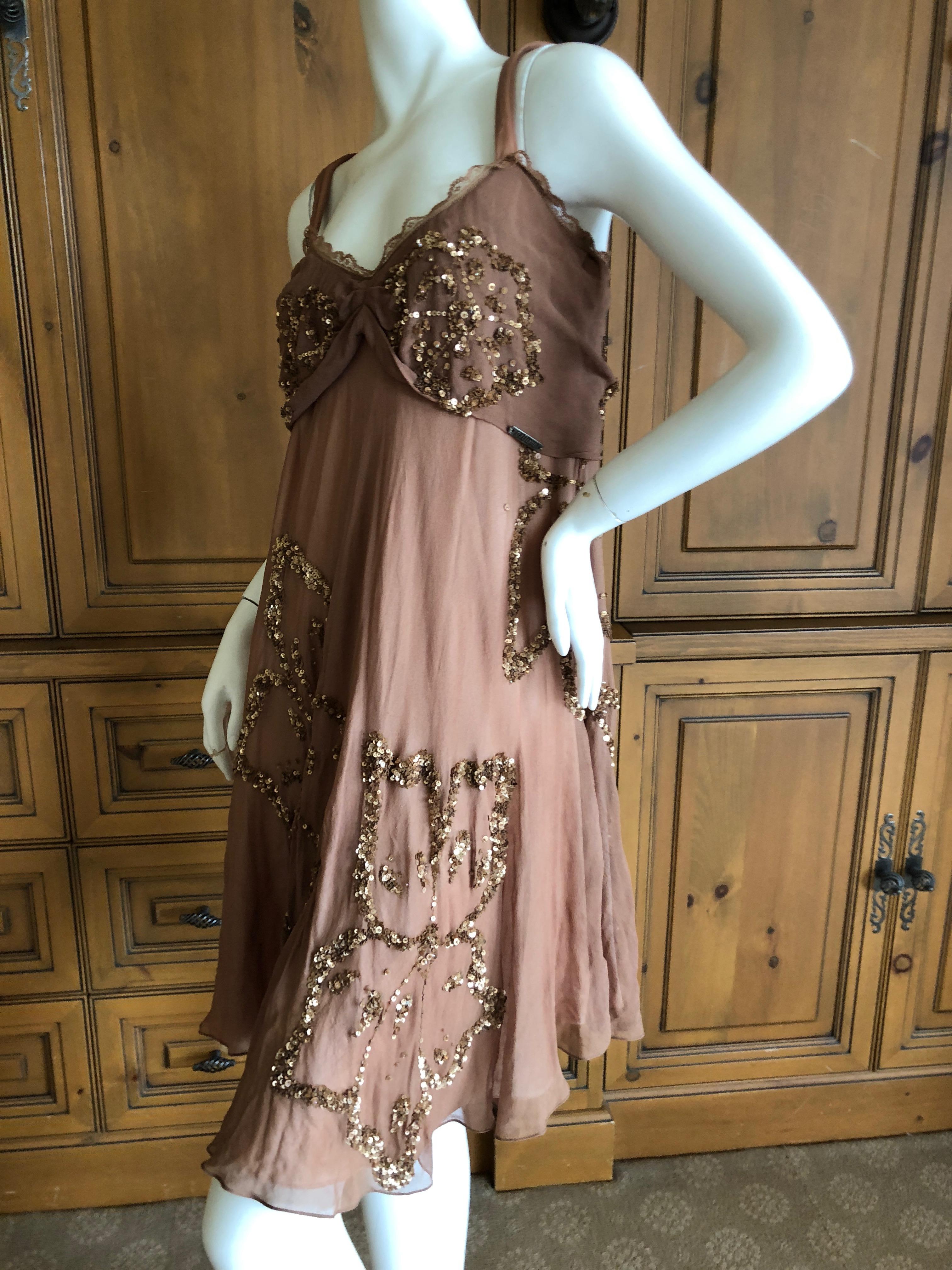 John Galliano SS 2007 Sequin Flower Embellished Mini Cocktail Dress Size 42 In Excellent Condition For Sale In Cloverdale, CA