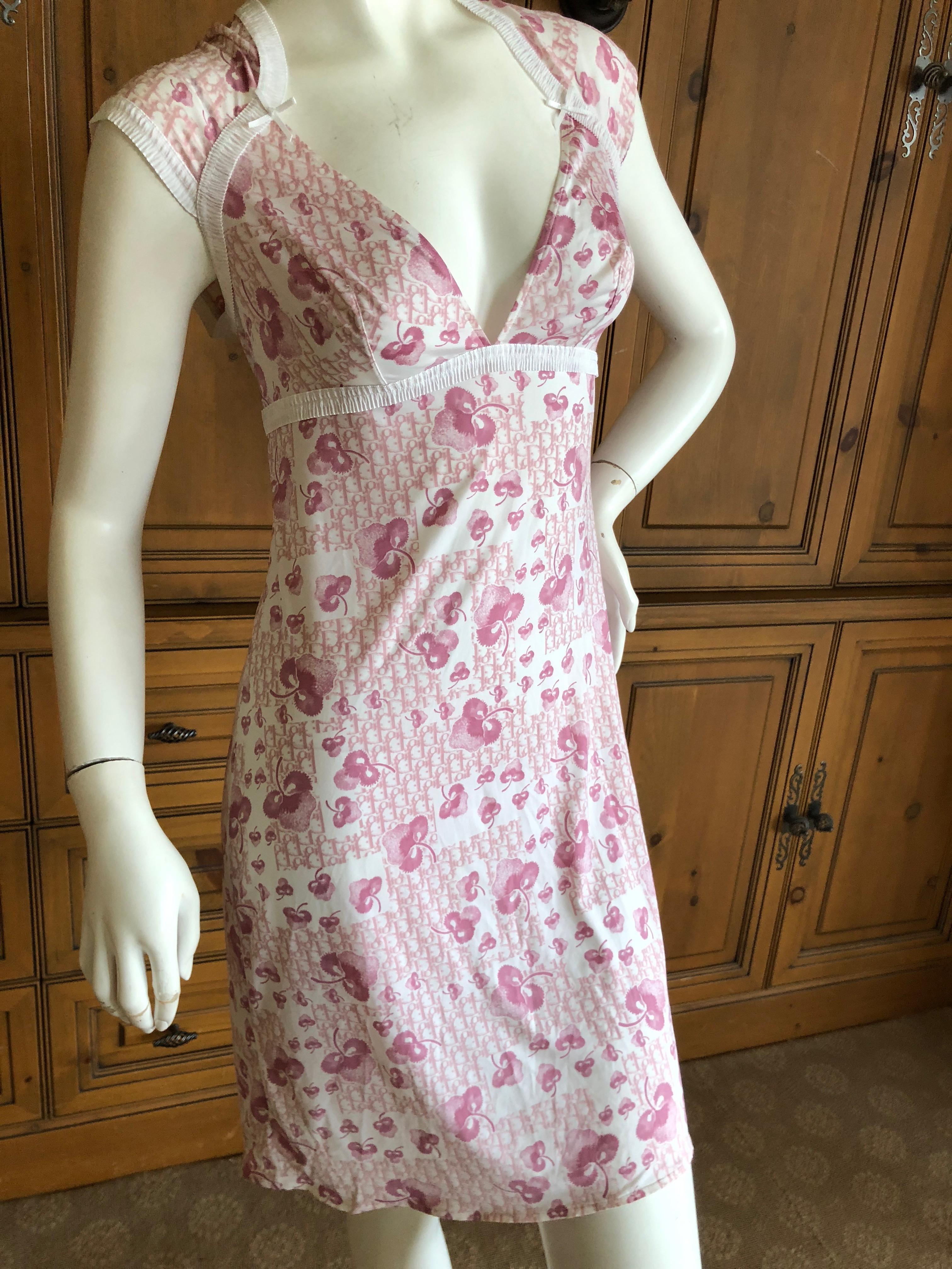 Christian Dior Intimates Lingerie by John Galliano Cherry Blossom Pattern Logo Dress
This is a wonderful lightweight dress, from the intimates collection, not boutique line.
Size 36
Bust 36