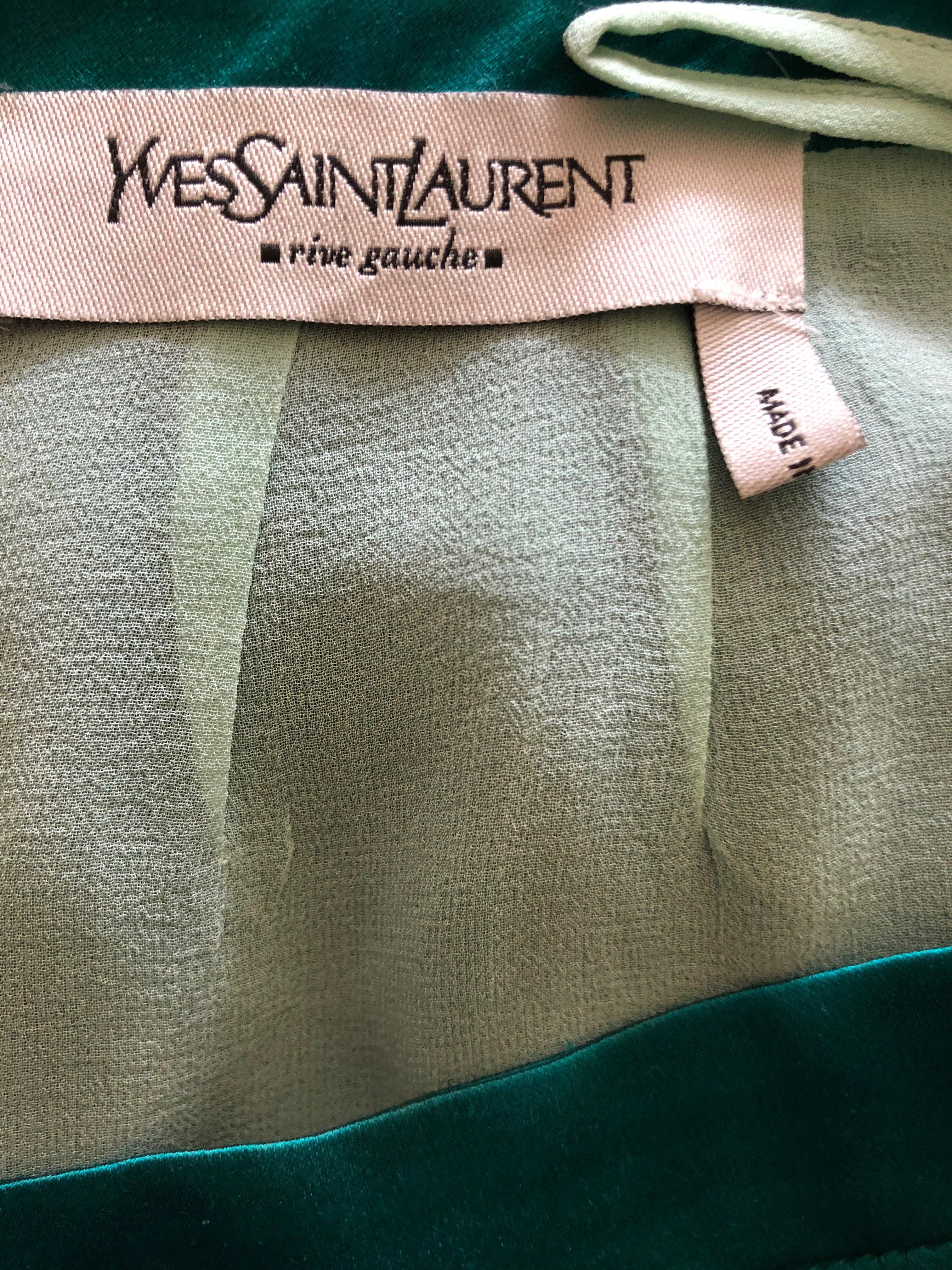 Yves Saint Laurent by Tom Ford 2004 Teal and Turquoise Silk Skirt For Sale 2