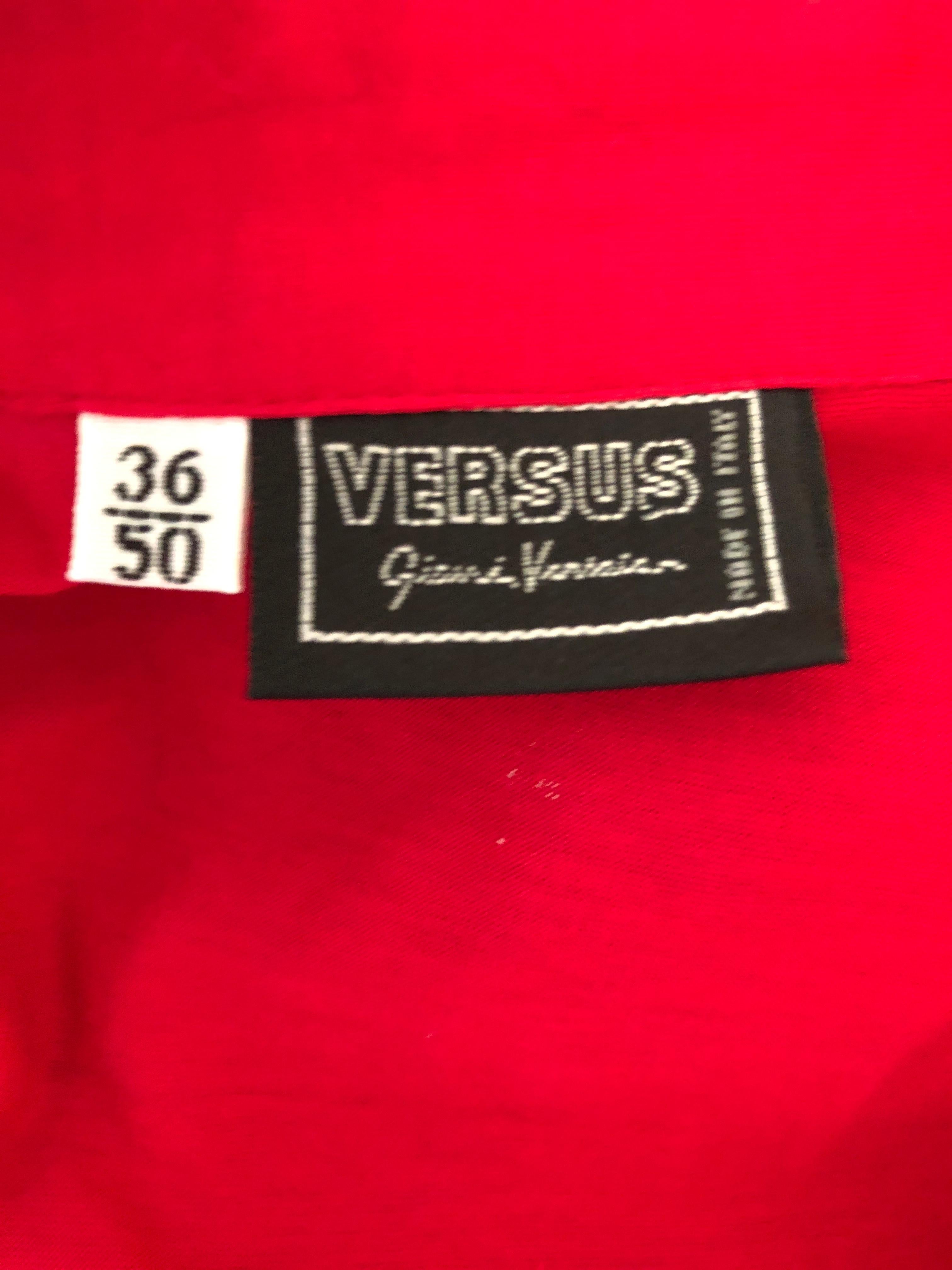 Versus Gianni Versace Rare 1993 Red Sheer Mesh Men's Large Shirt  For Sale 5