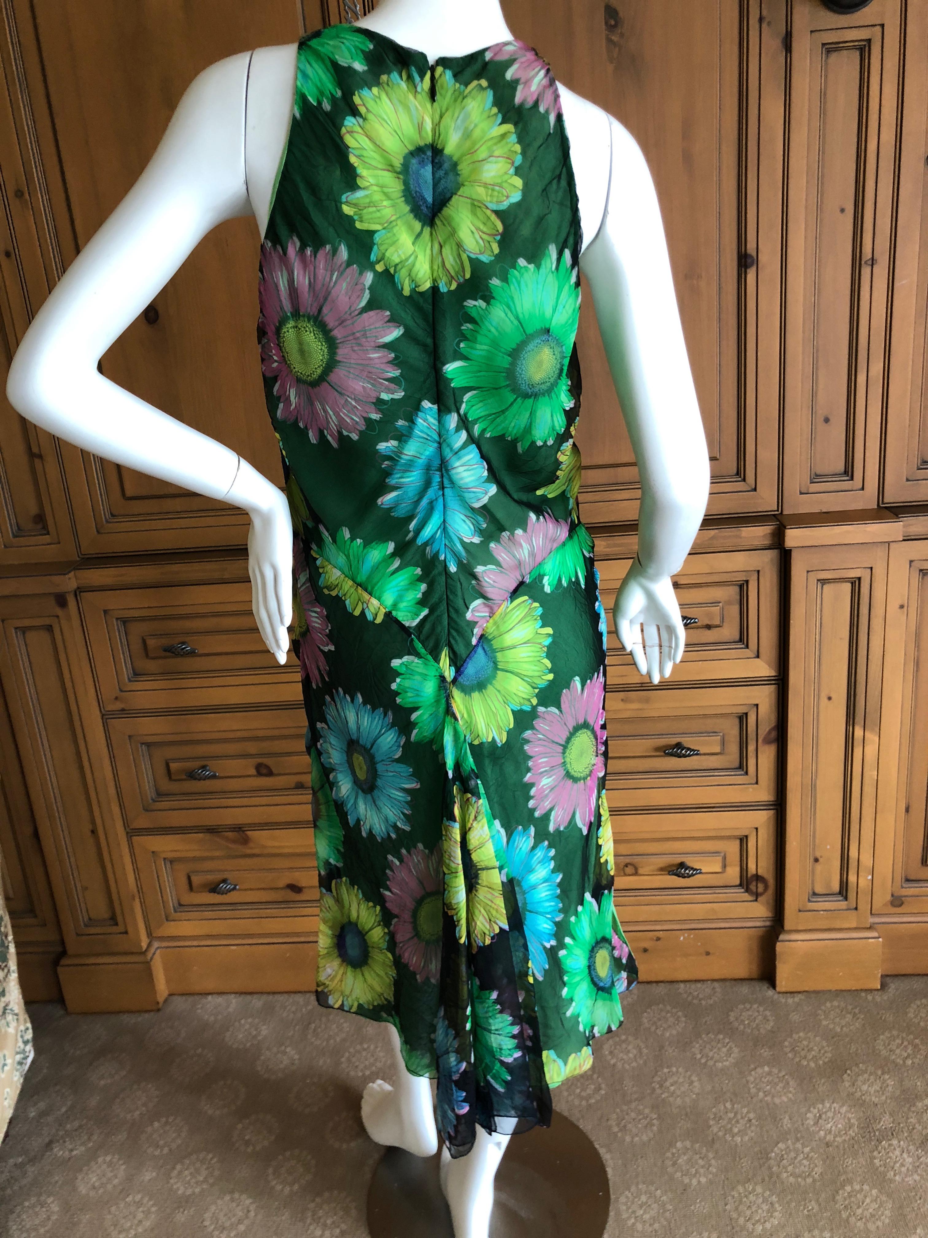 Gianni Versace Couture Vintage Warhol Daisy Print SIlk Dress 1992  For Sale 1