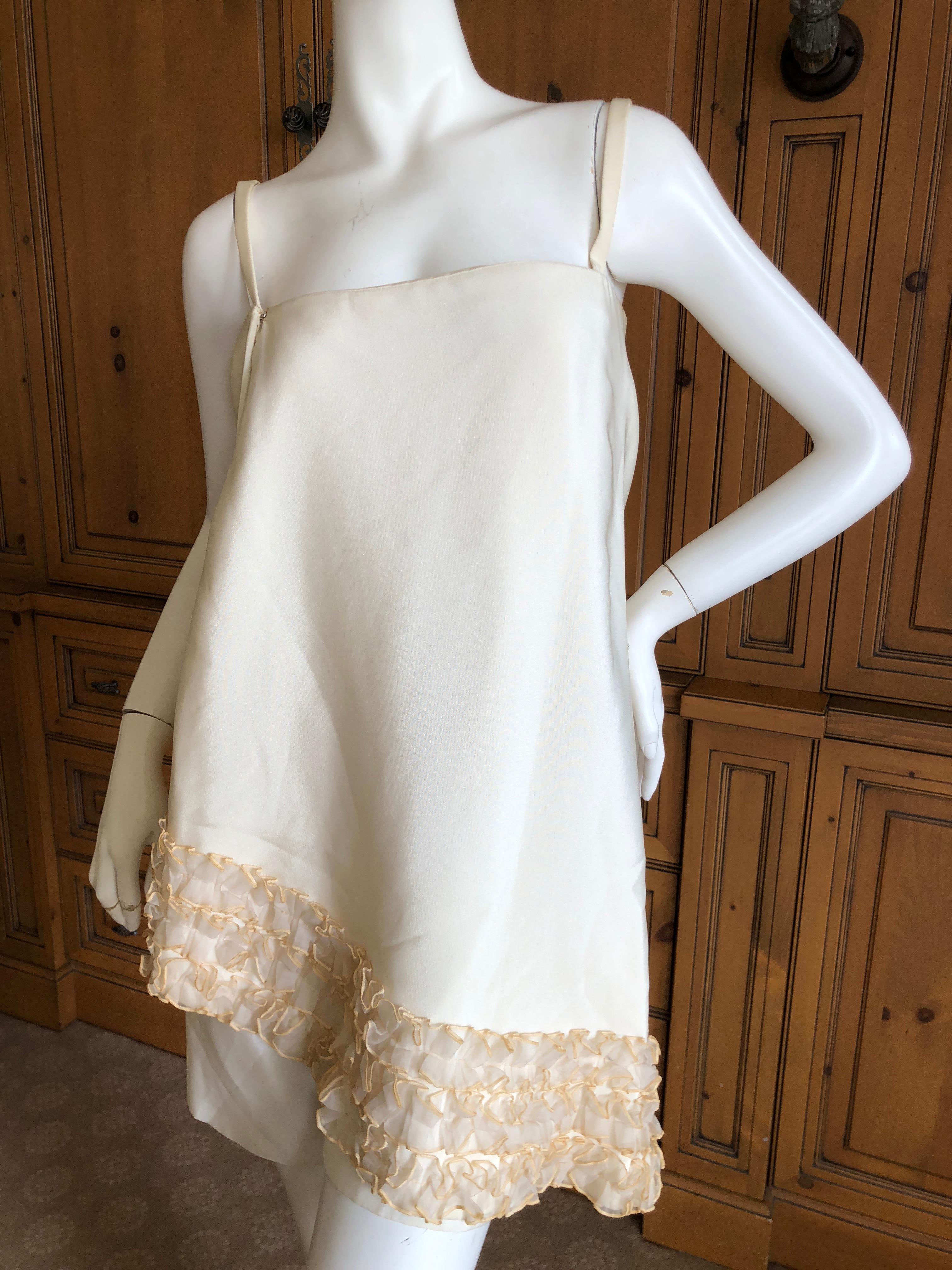 Cardinali Ivory Ruffle Silk Dress and Shorts, Fall 1971  For Sale 5