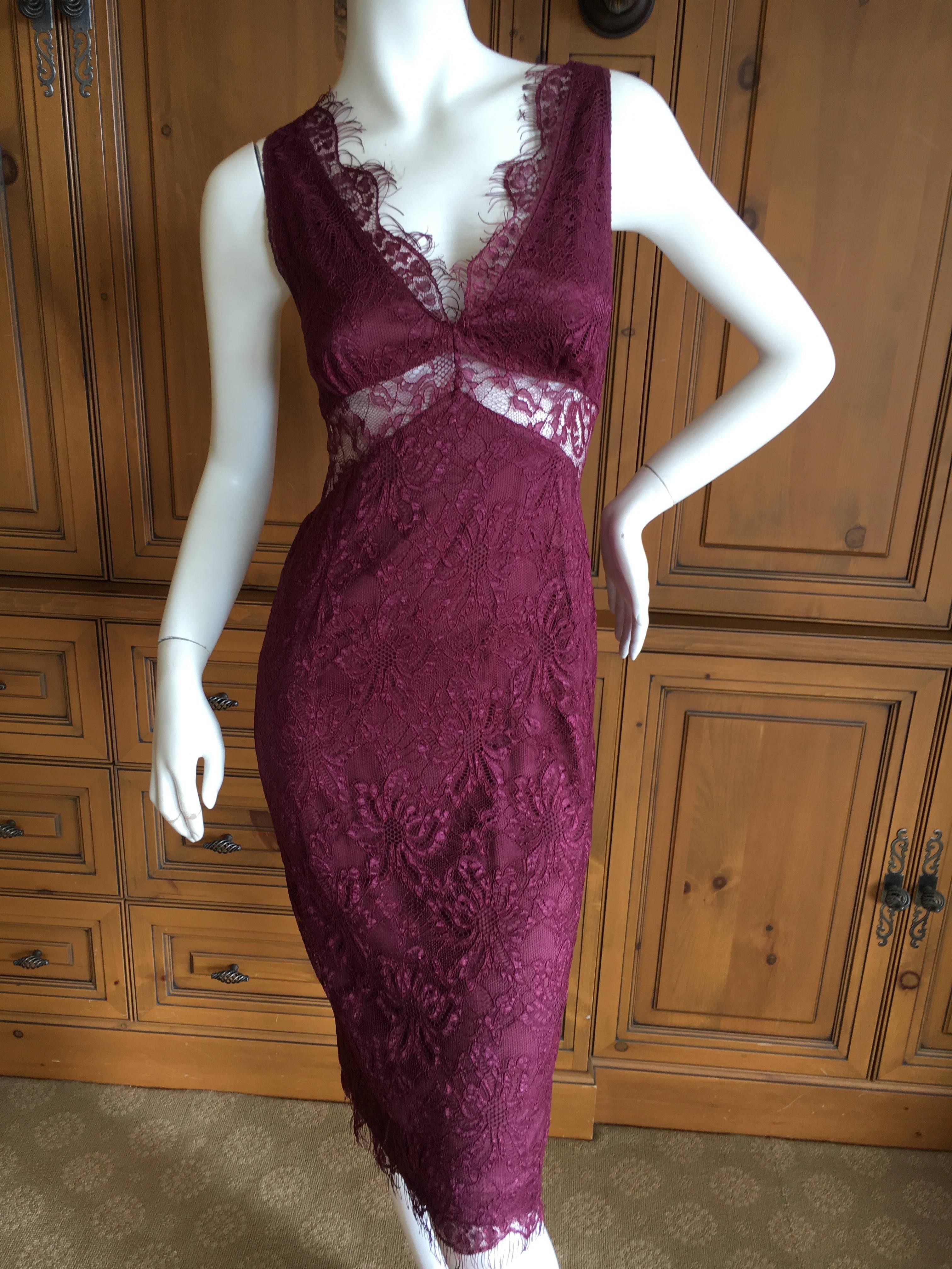  D&G Dolce & Gabbana Vintage Lace Overlay Sheer Cocktail Dress For Sale 2