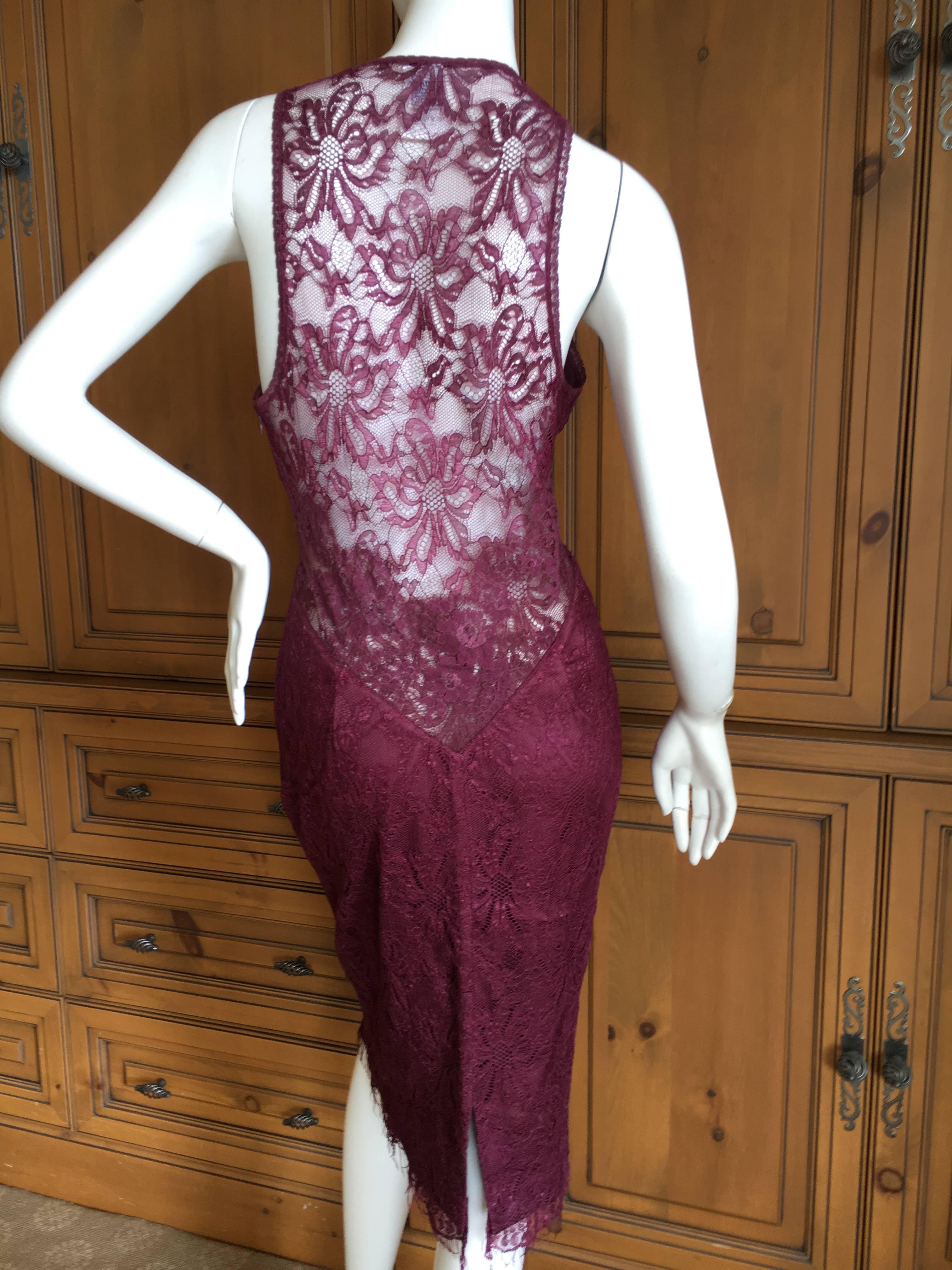  D&G Dolce & Gabbana Vintage Lace Overlay Sheer Cocktail Dress For Sale 3