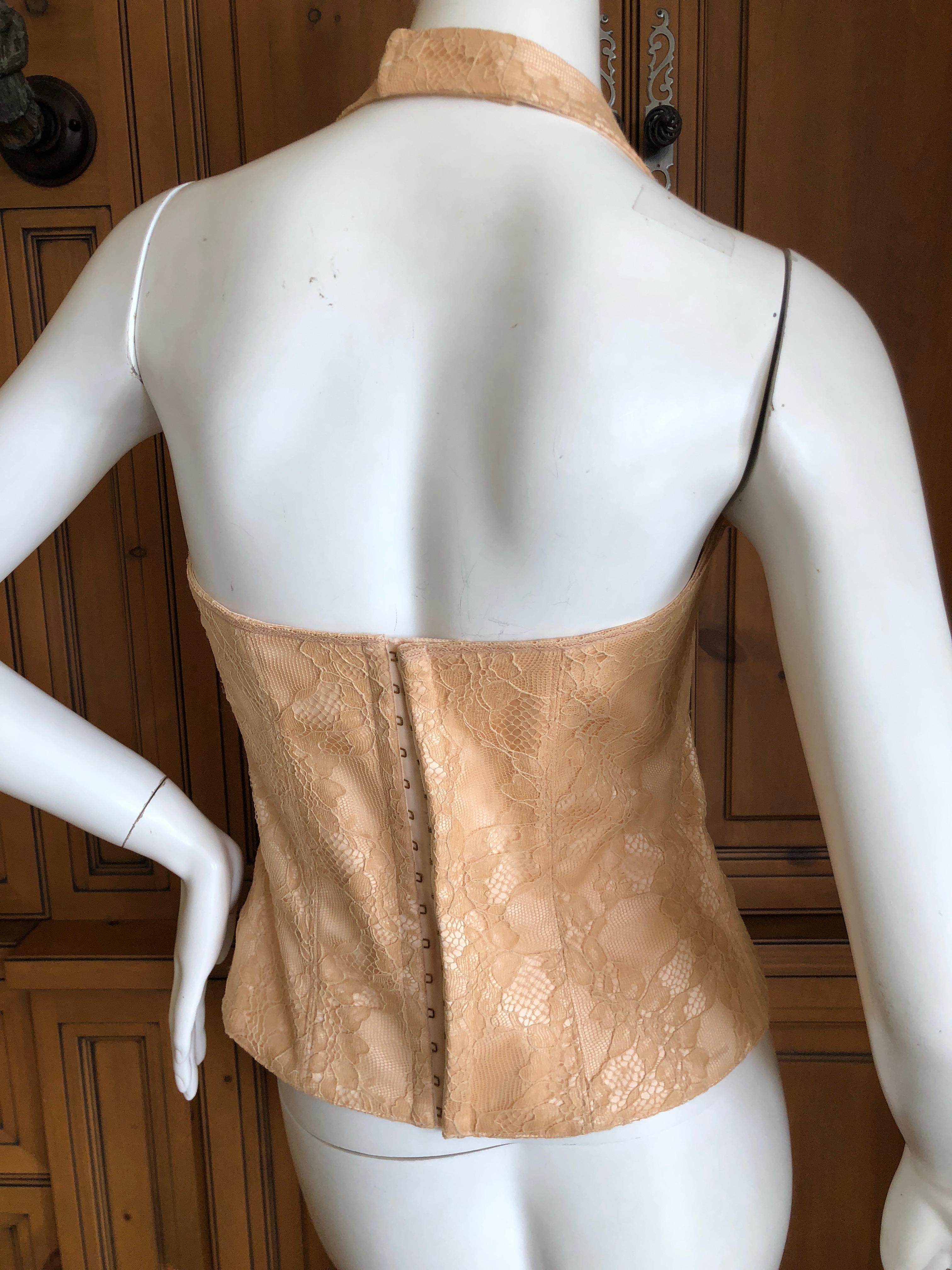 Christian Dior by John Galliano Vintage Gold Lace Overlay Corset   32B 2