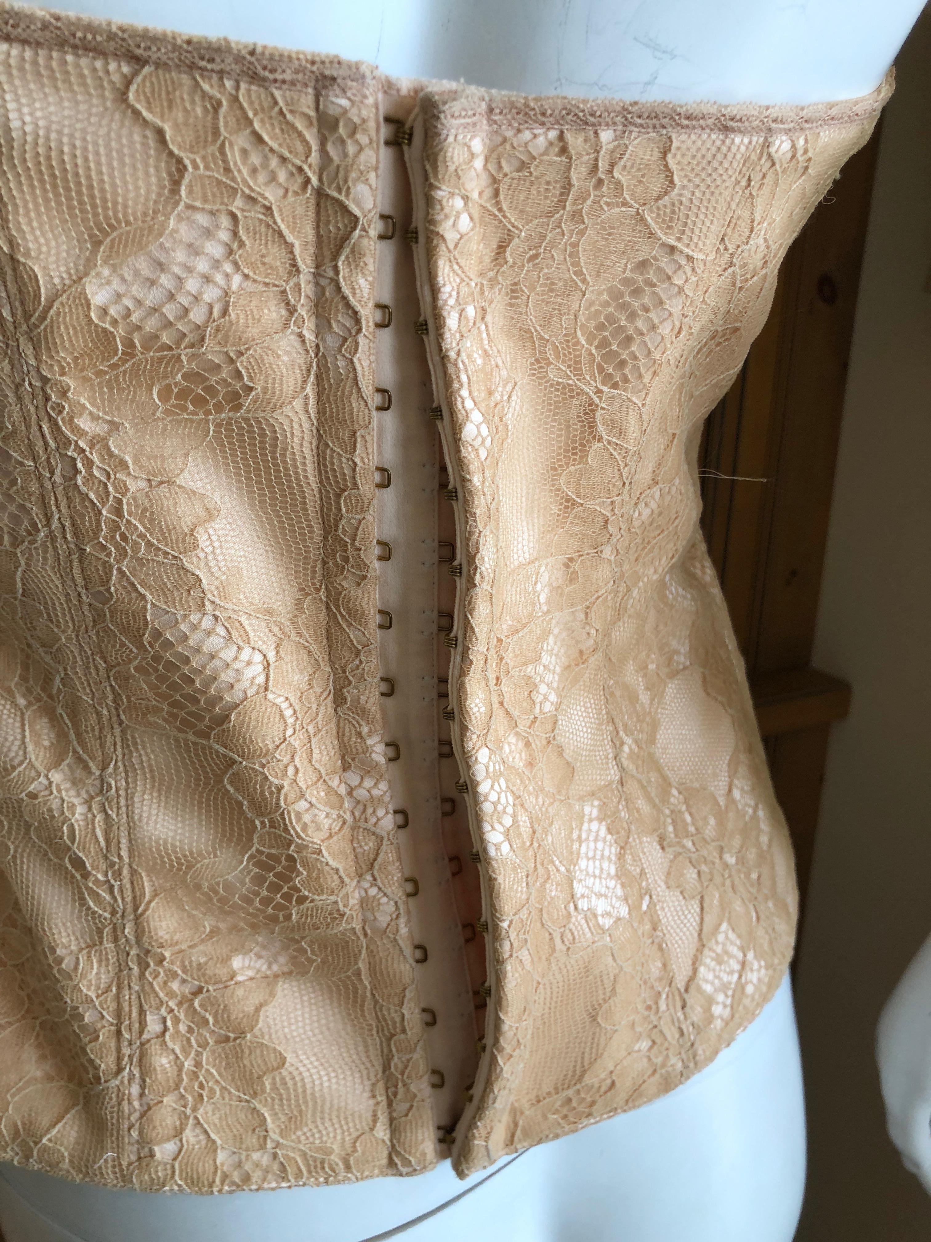 Christian Dior by John Galliano Vintage Gold Lace Overlay Corset   32B 3