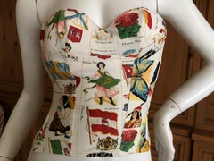 Christian Dior Spring 2002 Cigar Print Corset  by John Galliano 32B